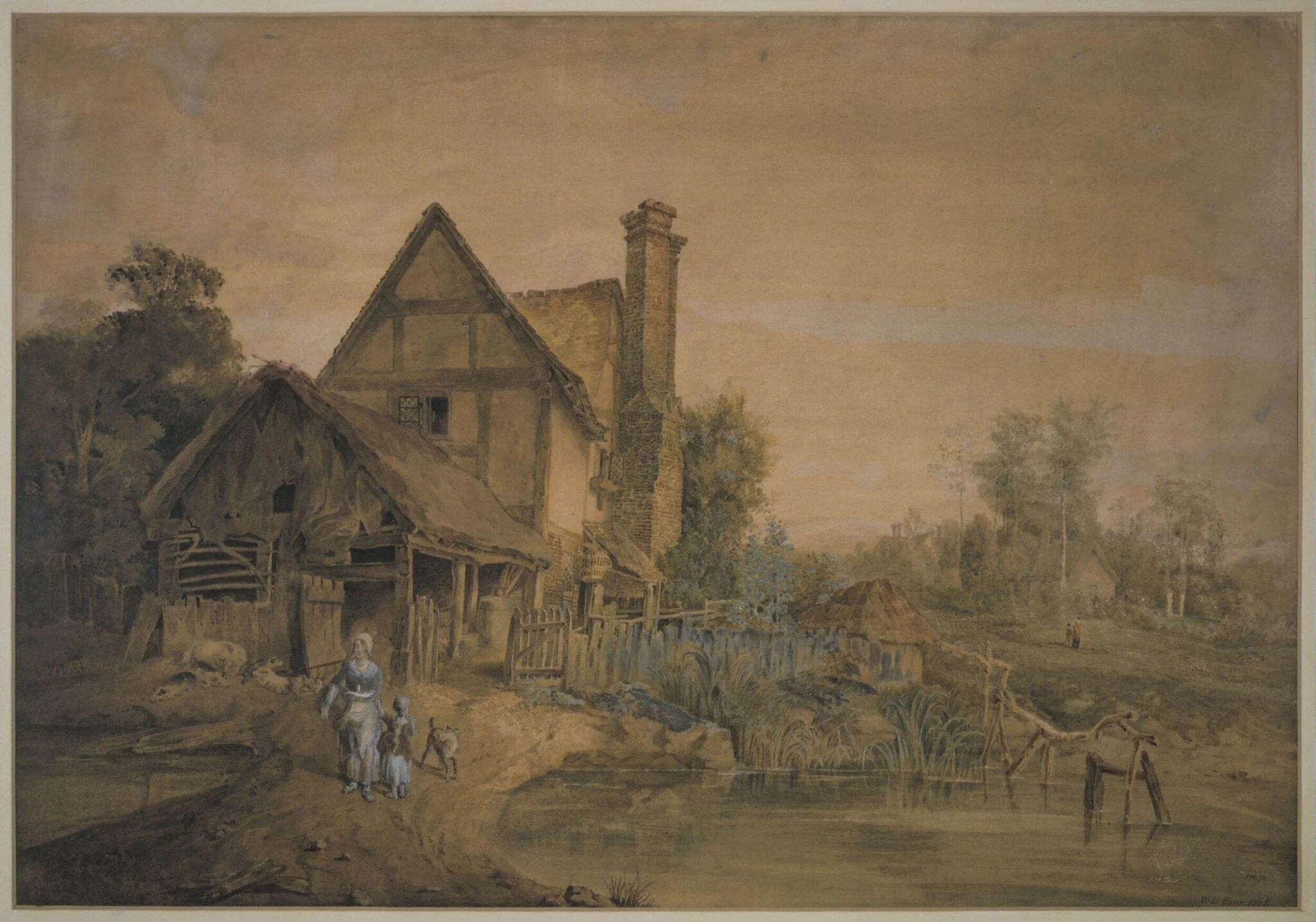 Rustic Cottages, by Pyne, watercolor, 1806