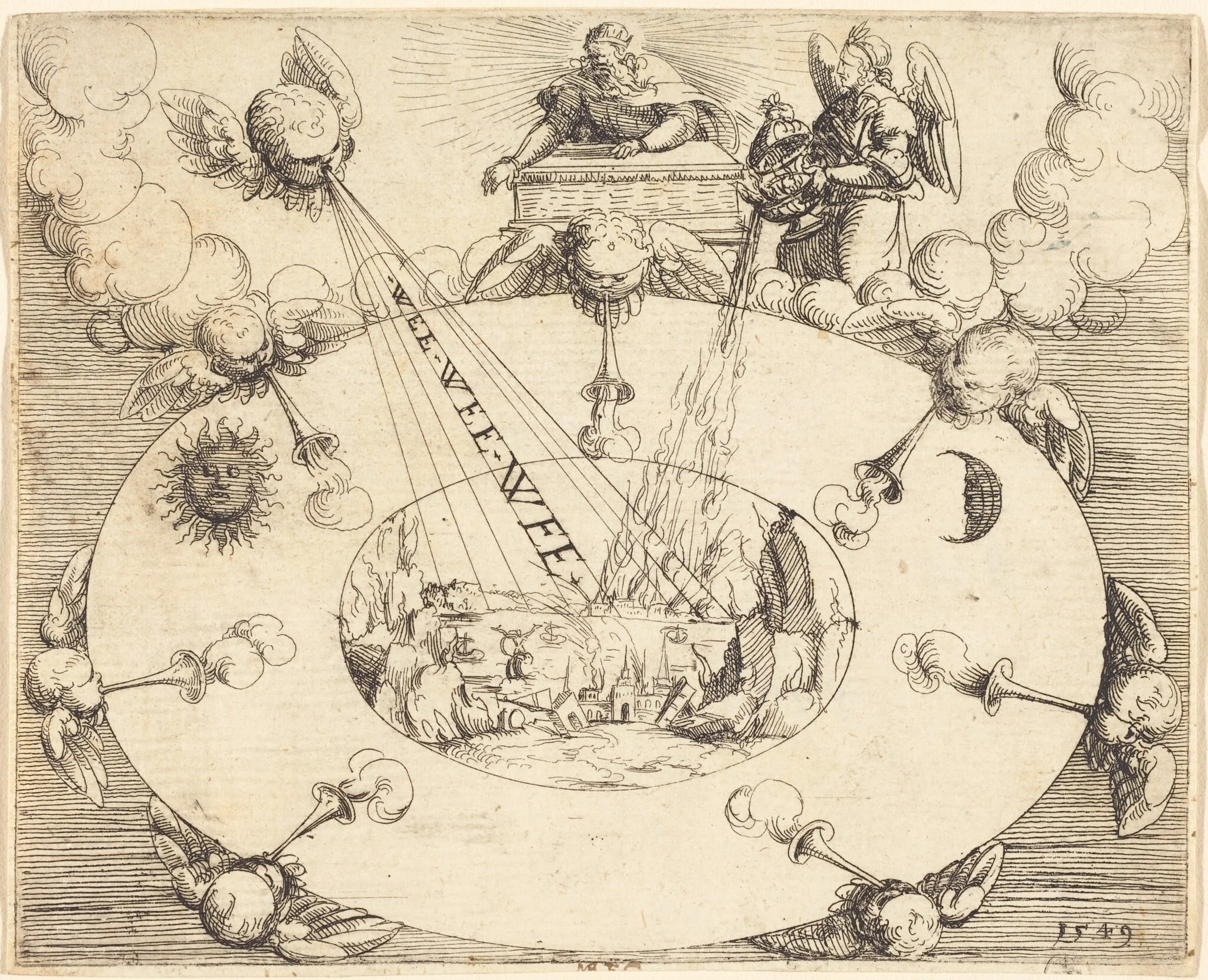 The Opening of the Seventh Seal, by Augustin Hirschvogel, ink, 1549