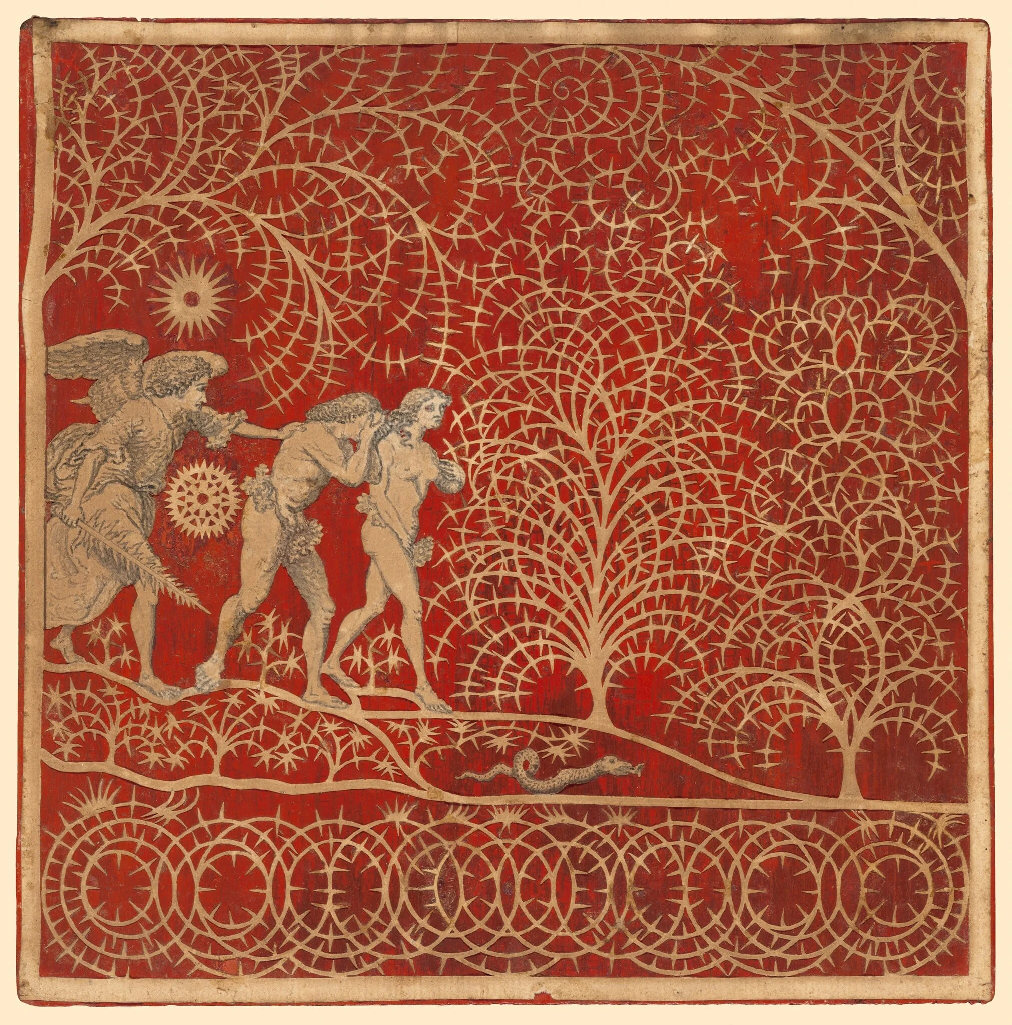 The Expulsion from Eden, by British 18th Century, ink, 1784