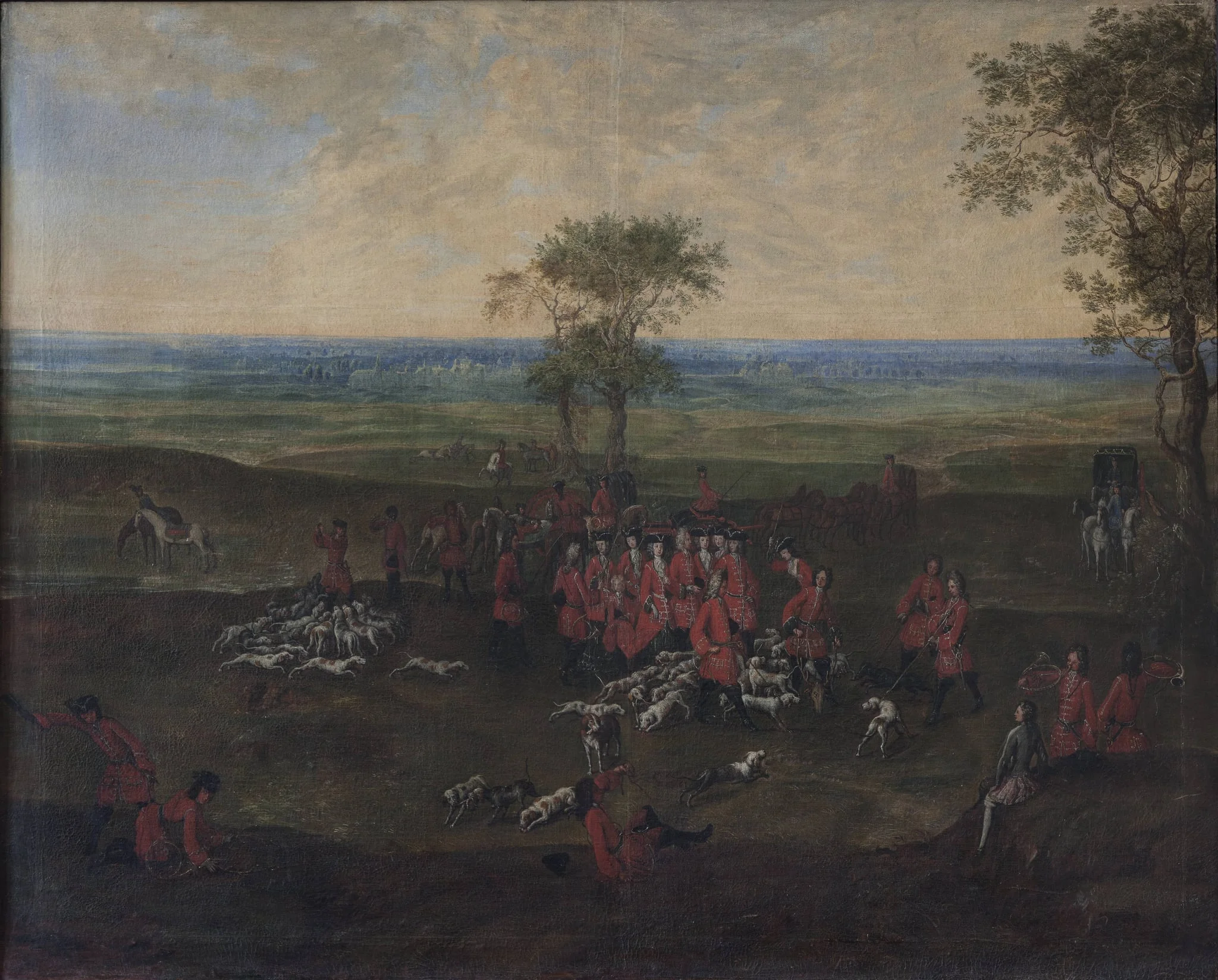 En jagt hvori prinsesserne deltager, tildels i mandlige dragter, by Unknown, 1750