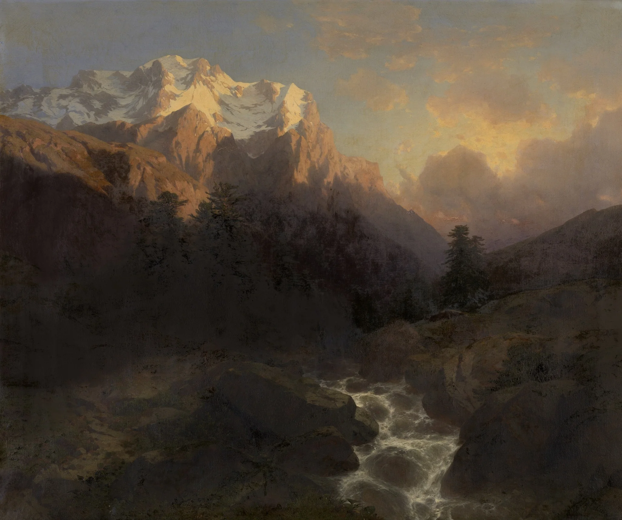 The Wetterhorn, by Alexandre Calame, oil, 1847