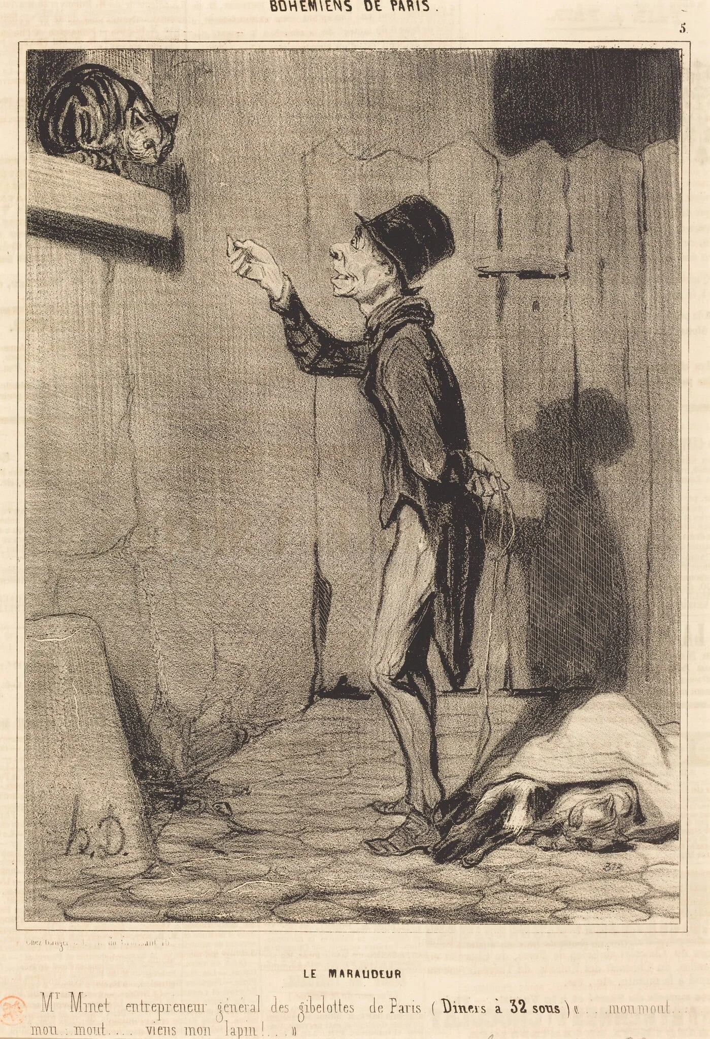 Le Maraudeur, by Honoré Daumier, ink, 1841