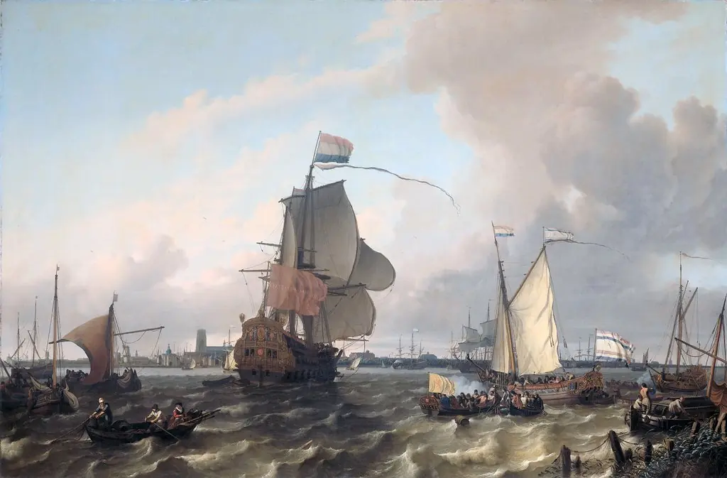 The Man-of-War Brielle on the River Maas off Rotterdam