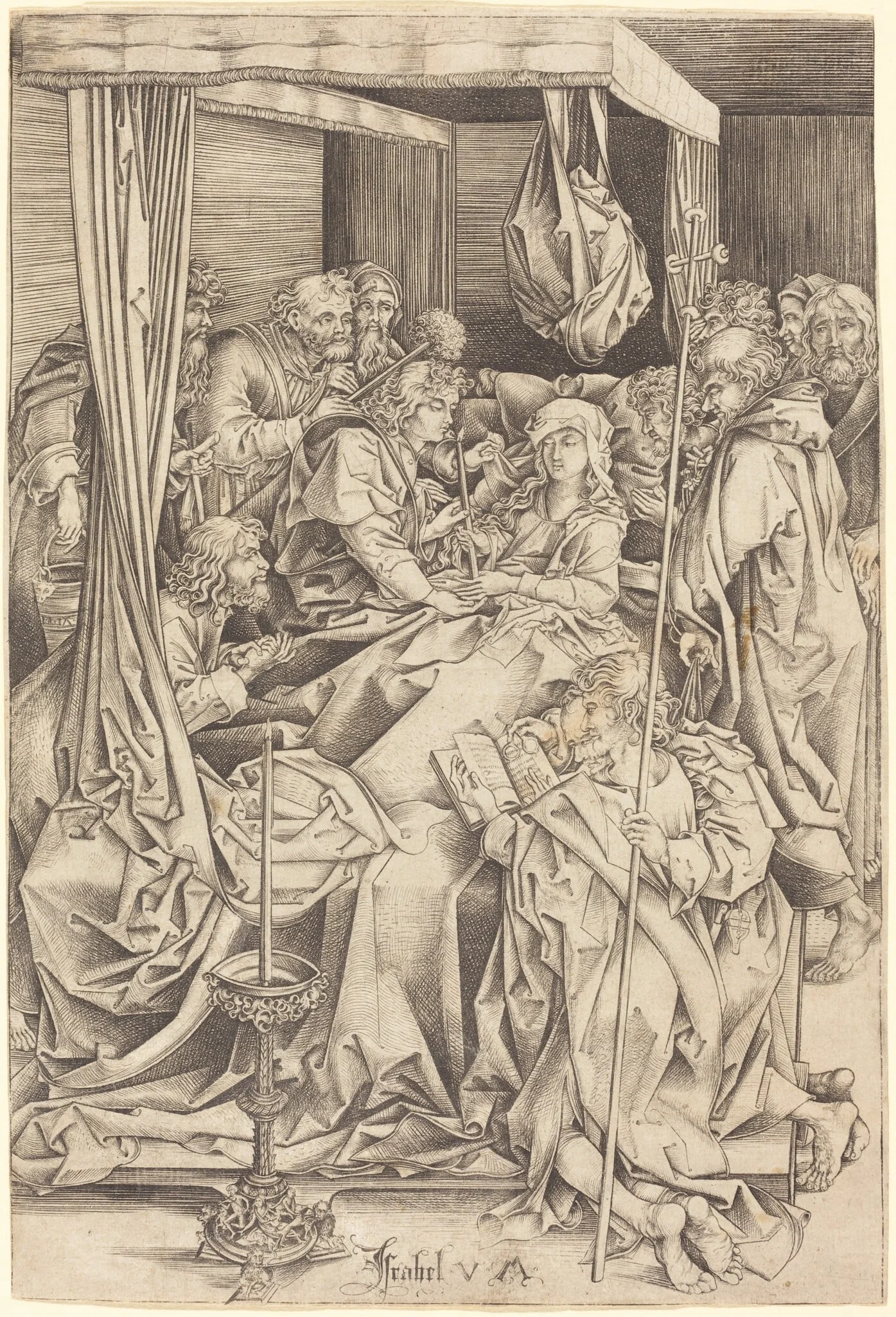 The Death of the Virgin, by Israhel van Meckenem, ink, 1485