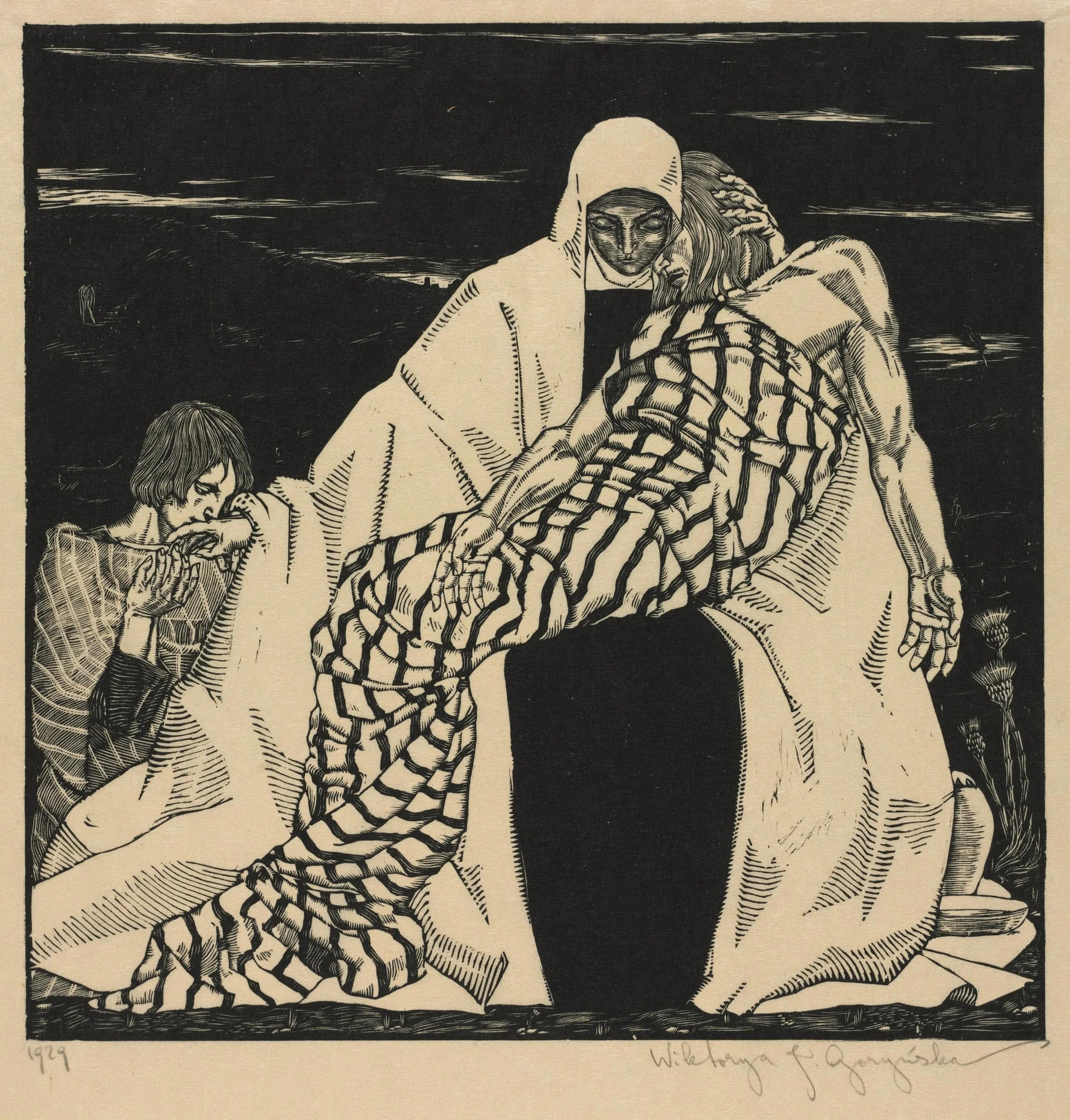 Pietà, by Wiktorya J. Gorynska, 1929