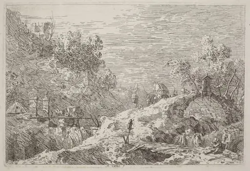 Mountain Landscape with Five Bridges