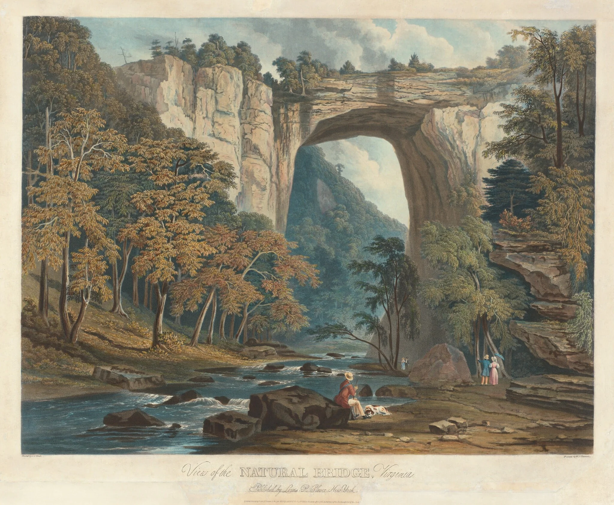 View of the Natural Bridge, by William James Bennett, ink, 1835