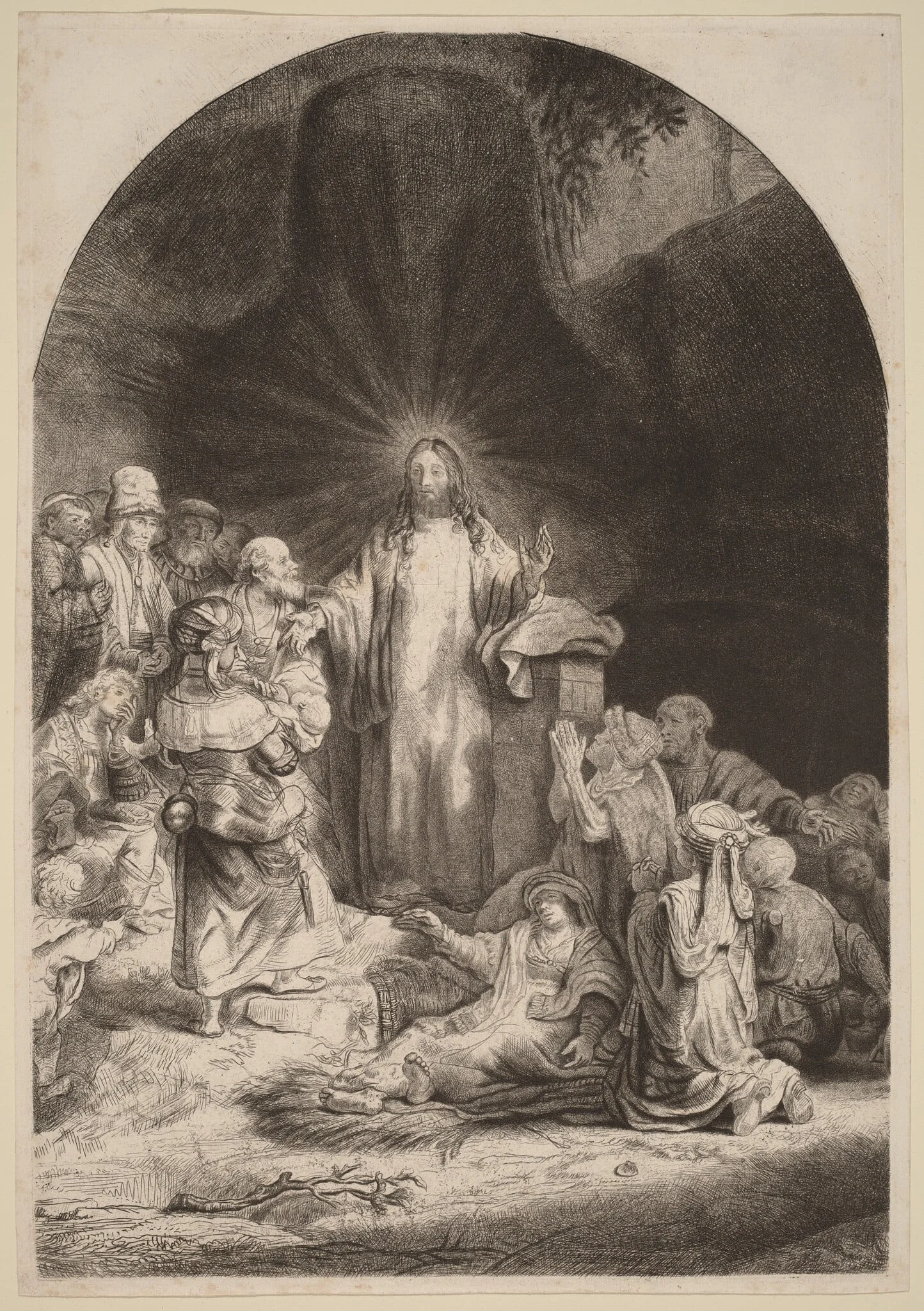 Christ Preaching and Healing (Fragment from the Hundred Guilder Print)