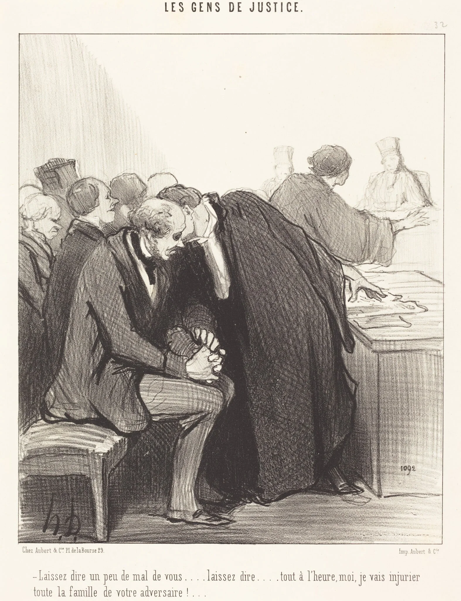 Laissez dire un peu de mal de vous..., by Honoré Daumier, ink, 1847