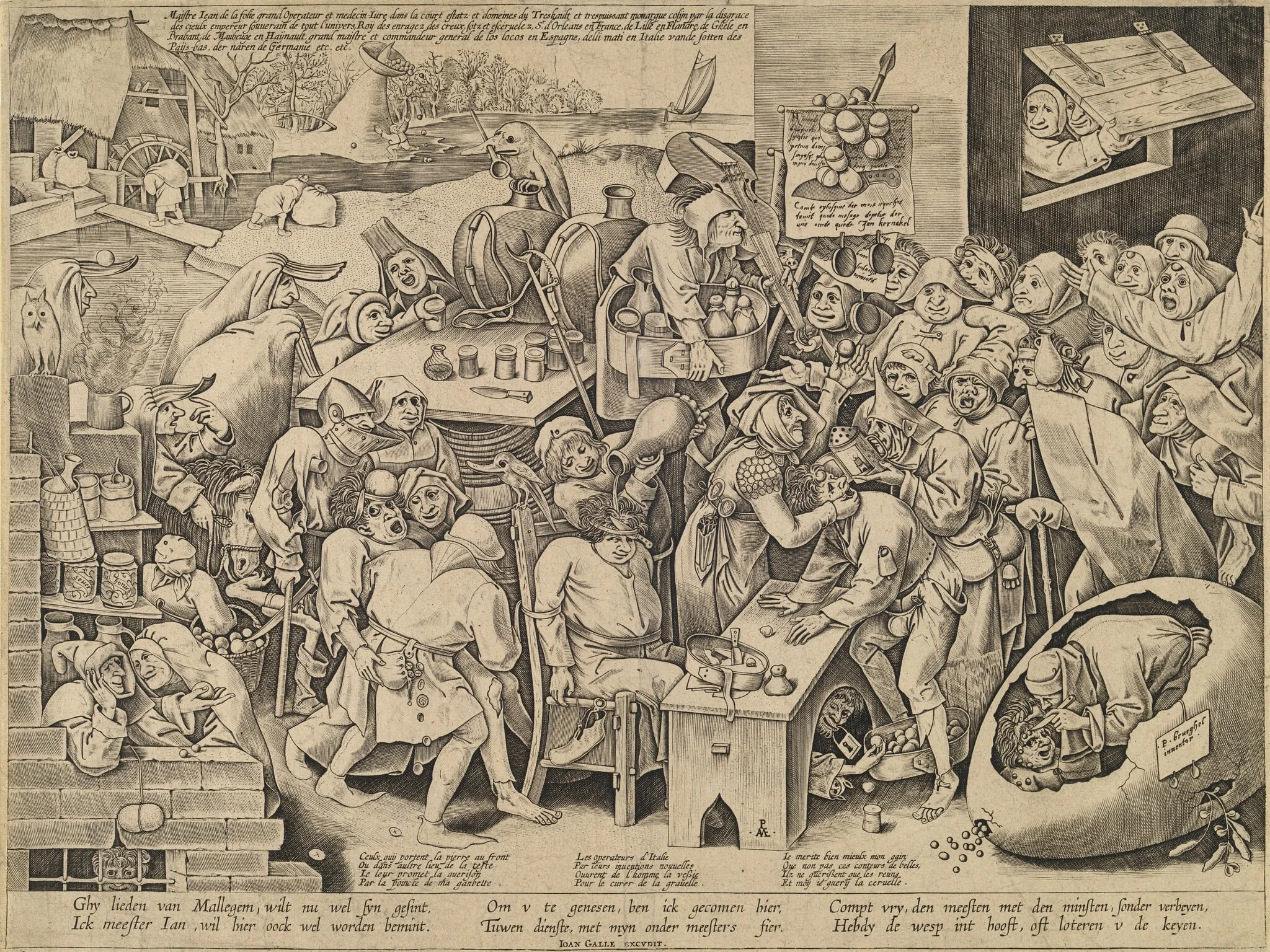 The Witch of Malleghem, by Pieter van der Heyden, ink, 1559