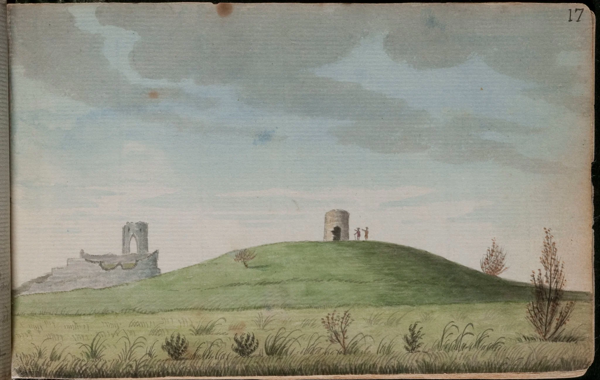 Another view of Castleknock with an [sic] mutilated tower on a hill at some distance [...]