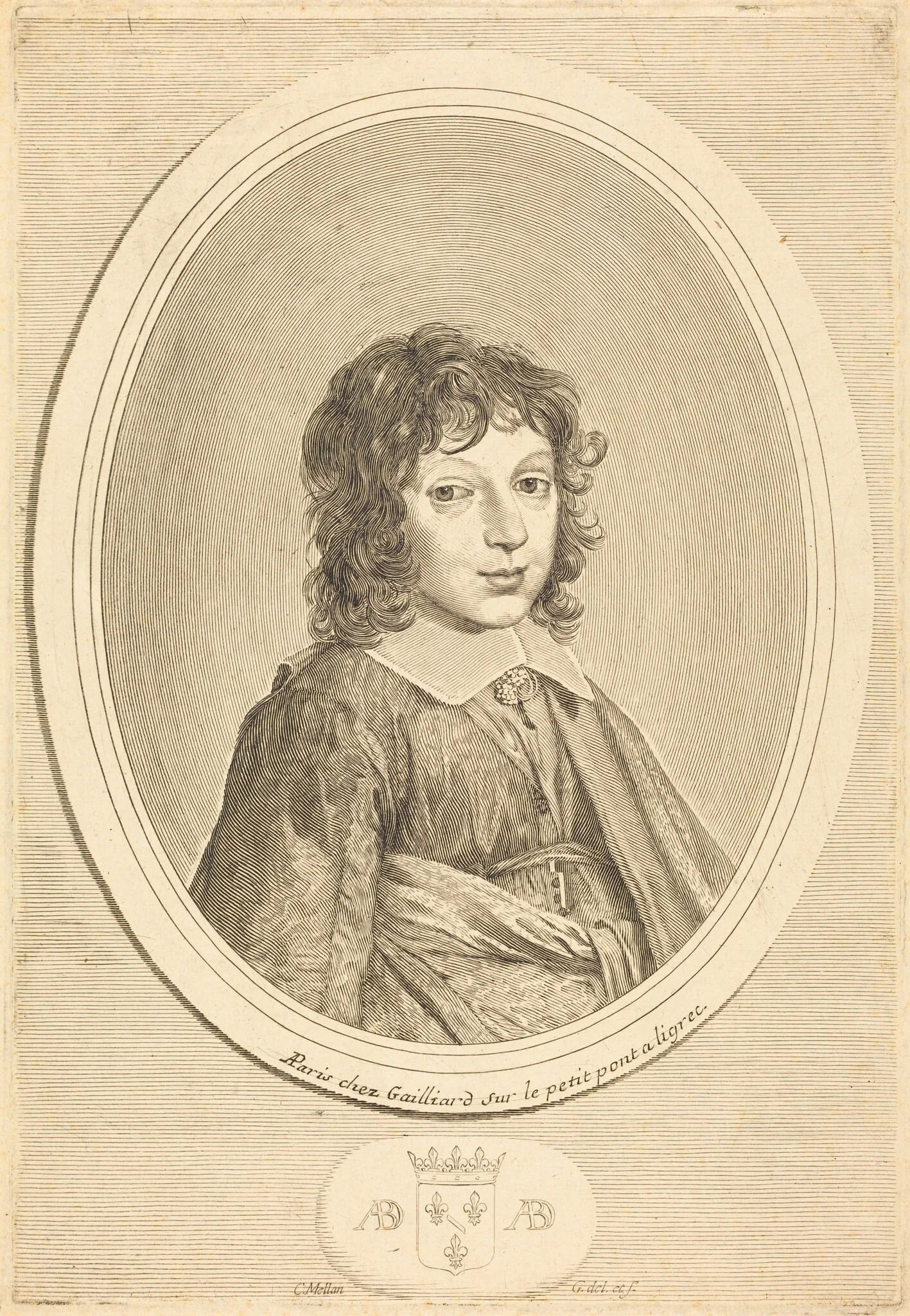 Armand de Bourbon, Prince de Condi, by Claude Mellan, ink, 1643
