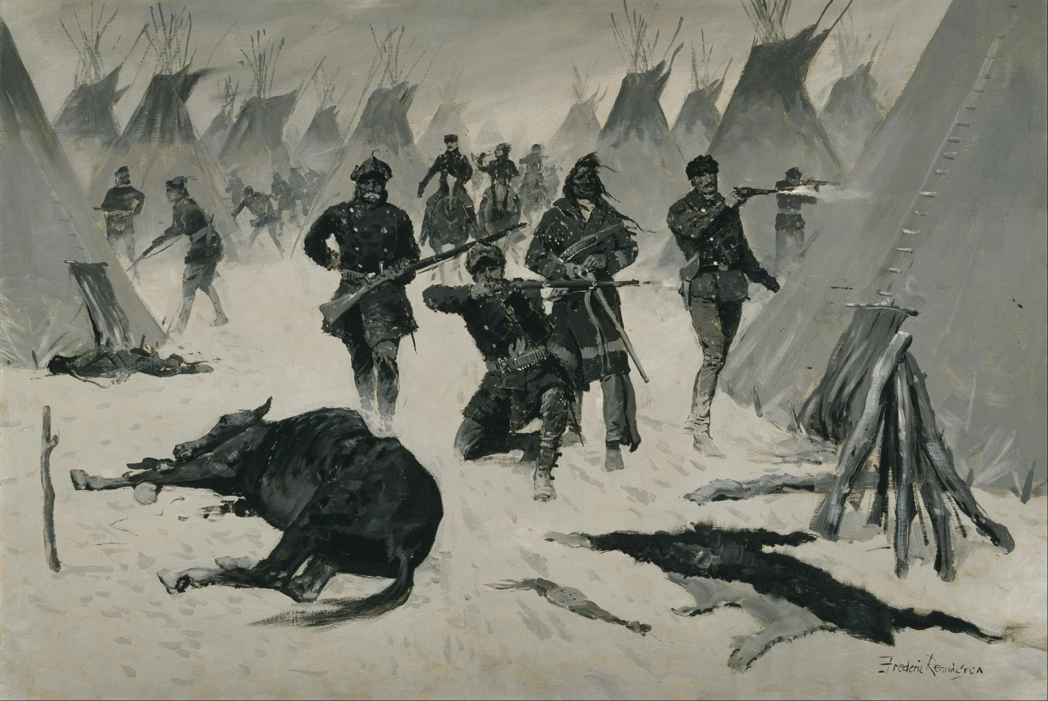 The Defeat of Crazy Horse, by Frederic Remington, oil, 1901