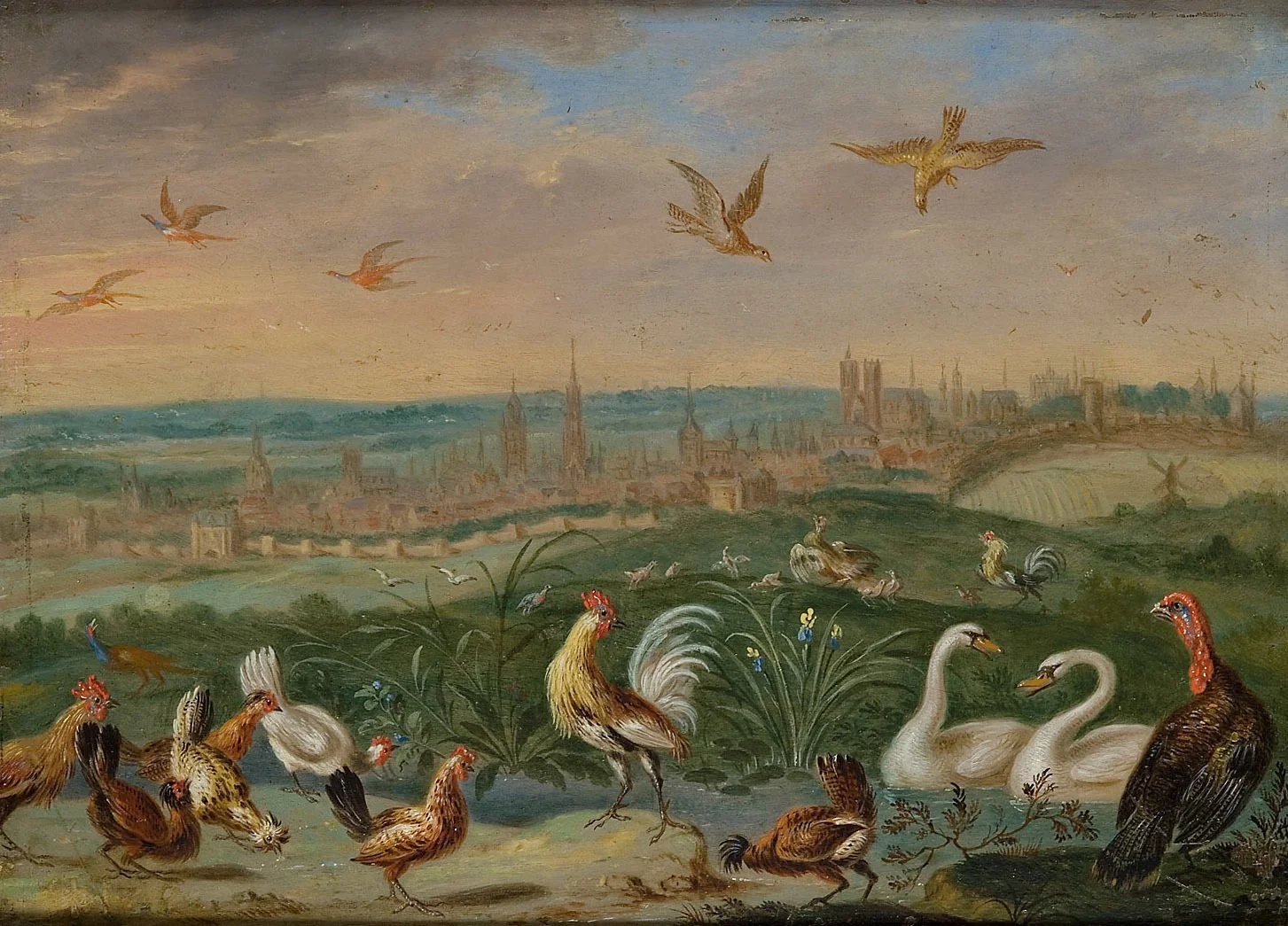 Ansichten aus den vier Weltteilen mit Szenen von Tieren: Brüssel, by Ferdinand van Kessel the Elder, unspecified, 1682