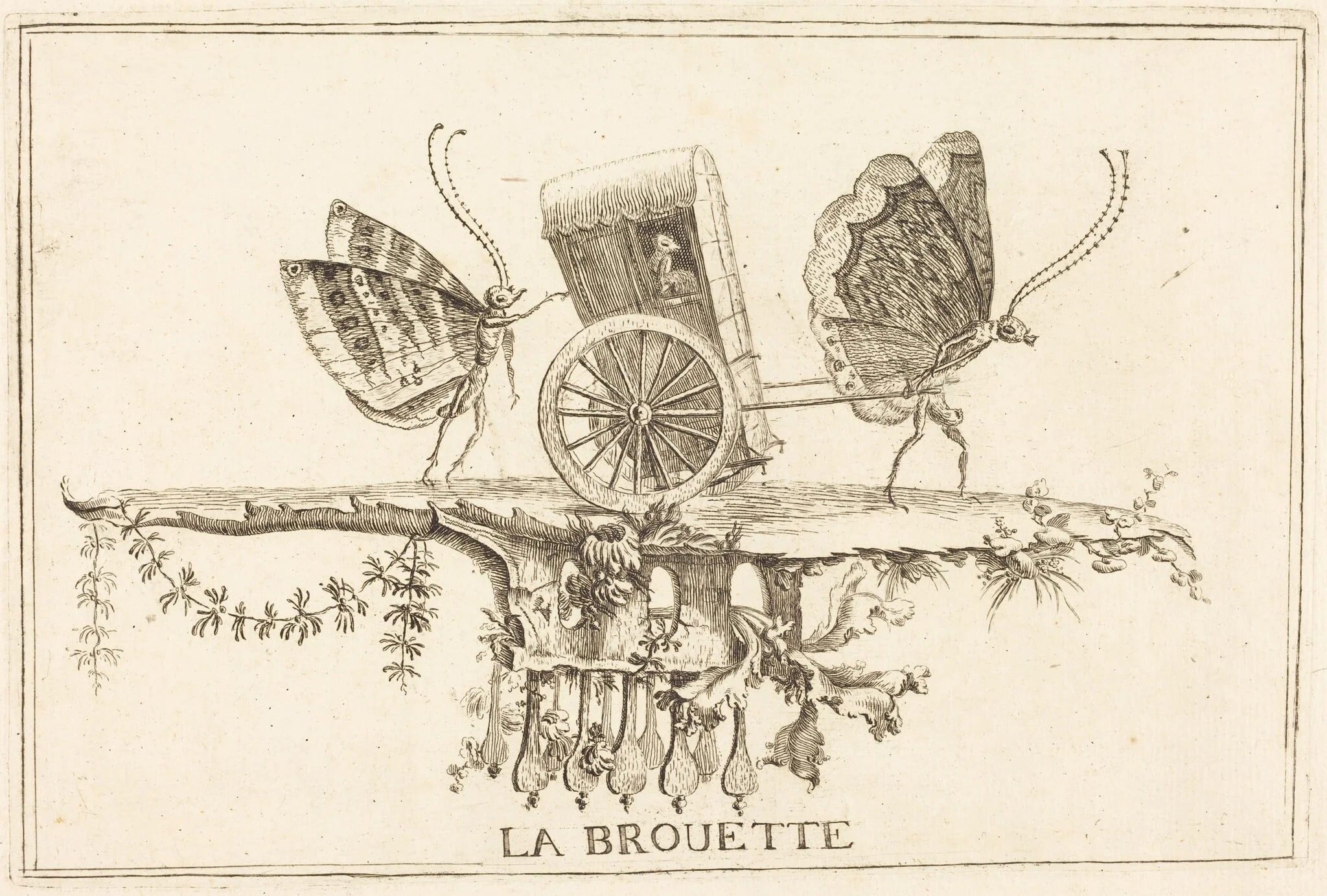 La Brouette (The Paltry Coach), by Charles Germain de Saint-Aubin, ink, 1748