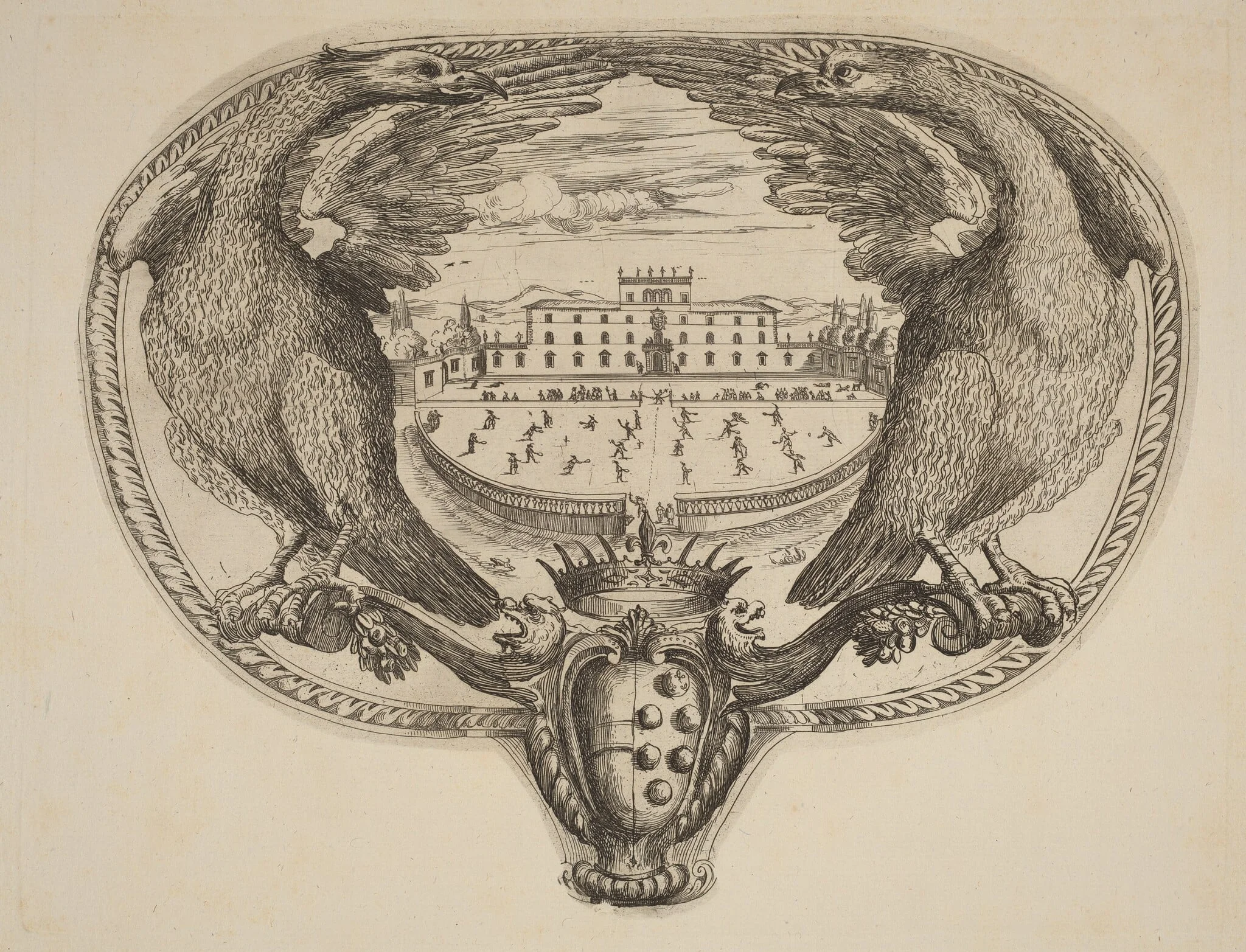Emblem, by Stefano Della Bella, ink, 1637