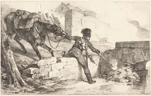 Artilleryman Lighting a Mine