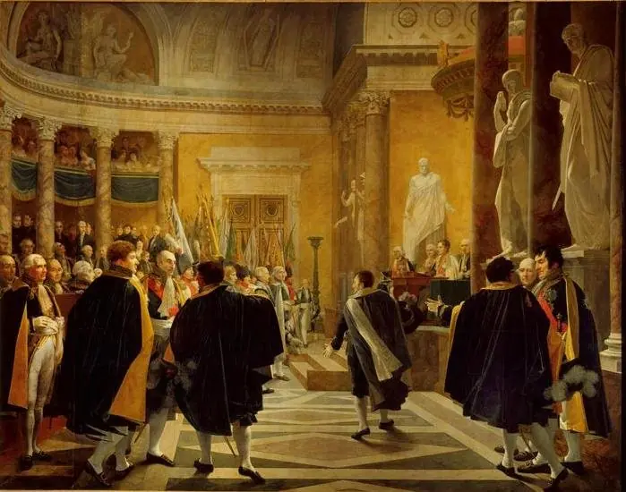 The Senate-Conservative receives the flags taken during the Austrian campaign, January 1, 1806