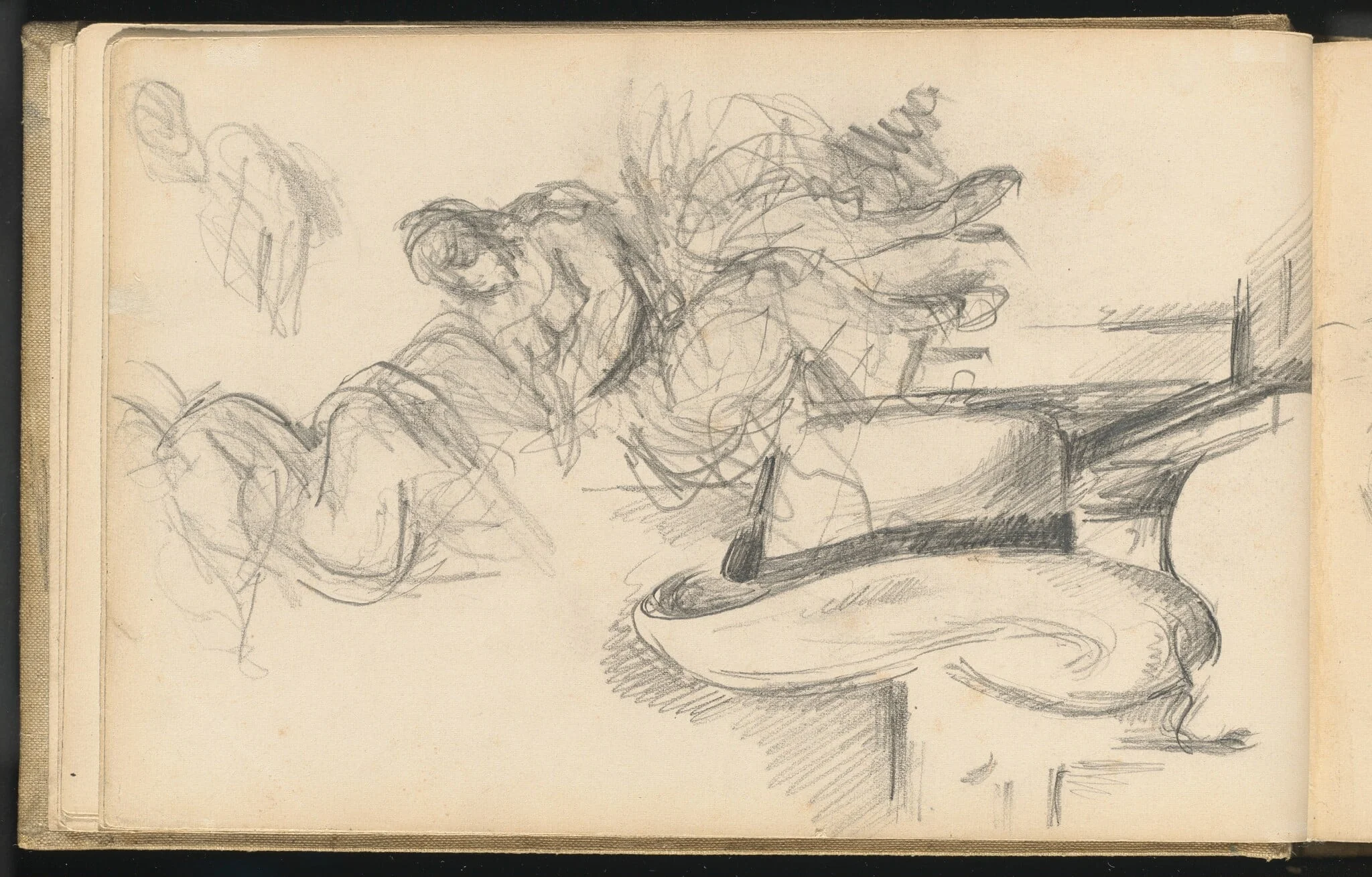 Studies Including a Straw Hat, by Paul Cezanne, graphite, 1896