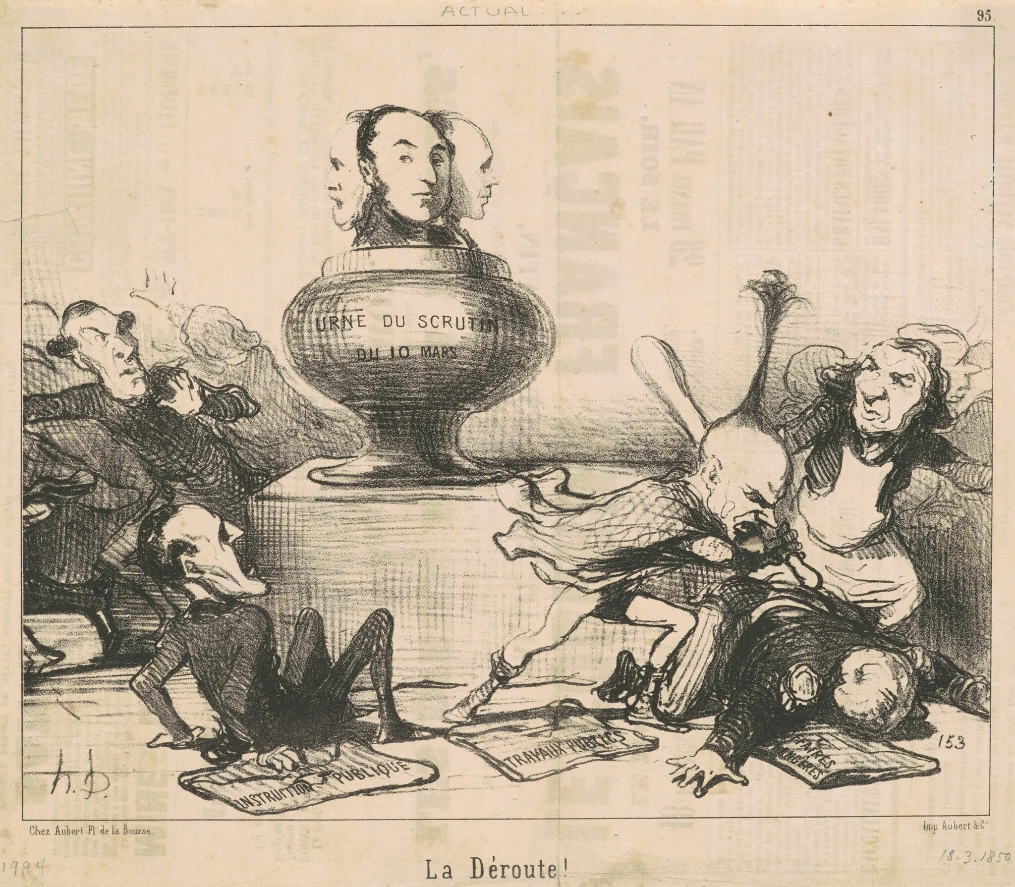 La dêroute!, by Honoré Daumier, ink, 1850