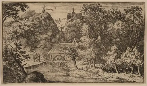 Water Mill at the Foot of a Mountain