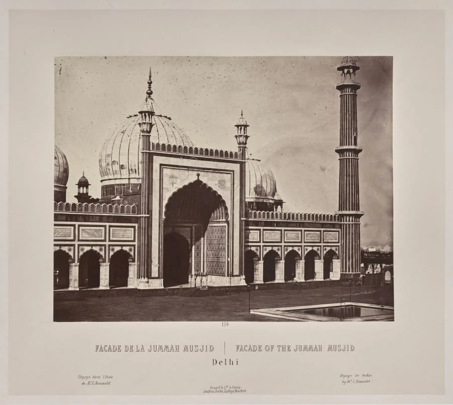 Facade of the Jummah Musjid, Delhi, by Louis-Théophile Marie Rousselet, 1866