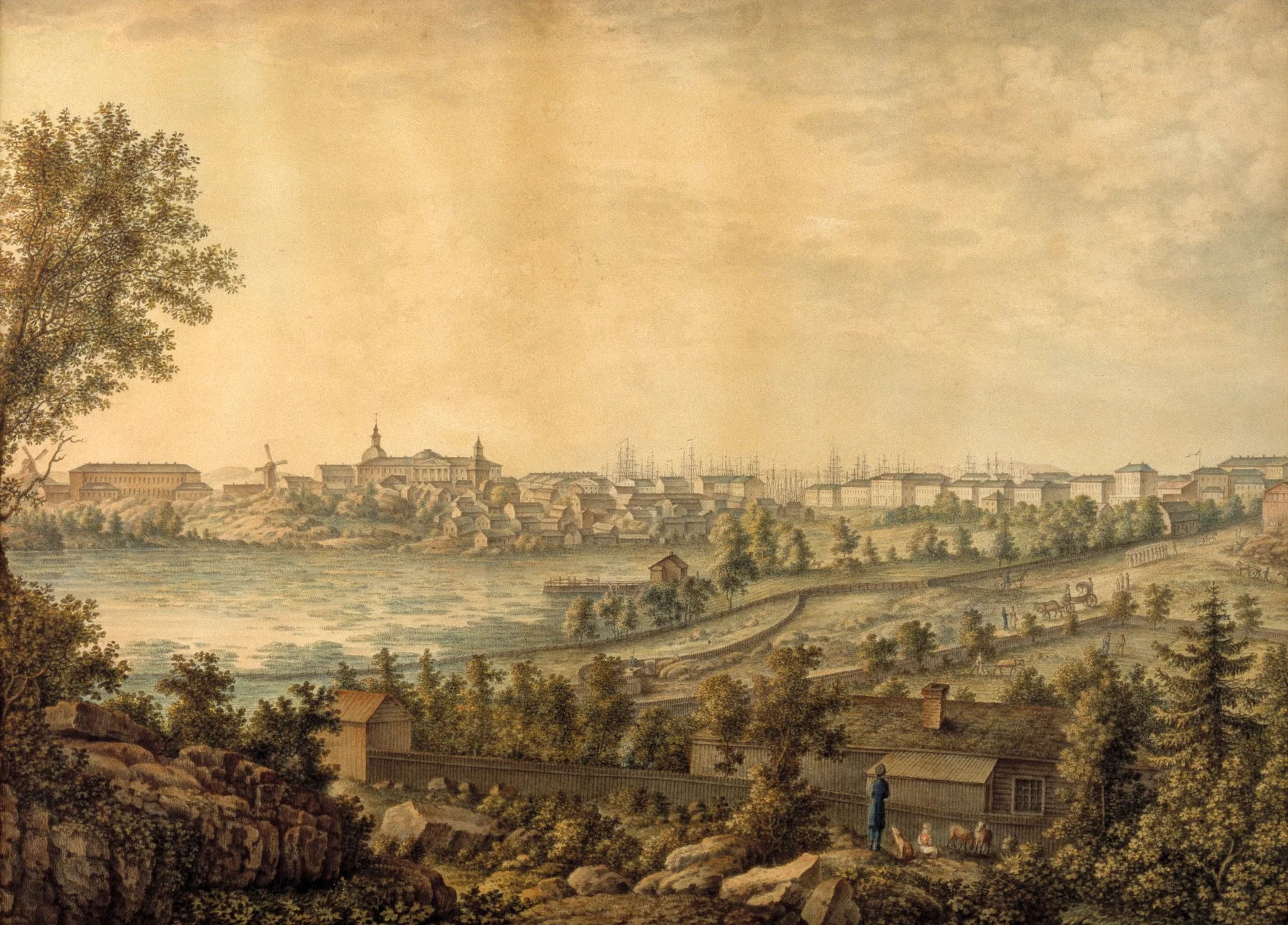 Helsinki nähtynä Kluuvinlahden yli, by Erik Wilhelm Le Moine