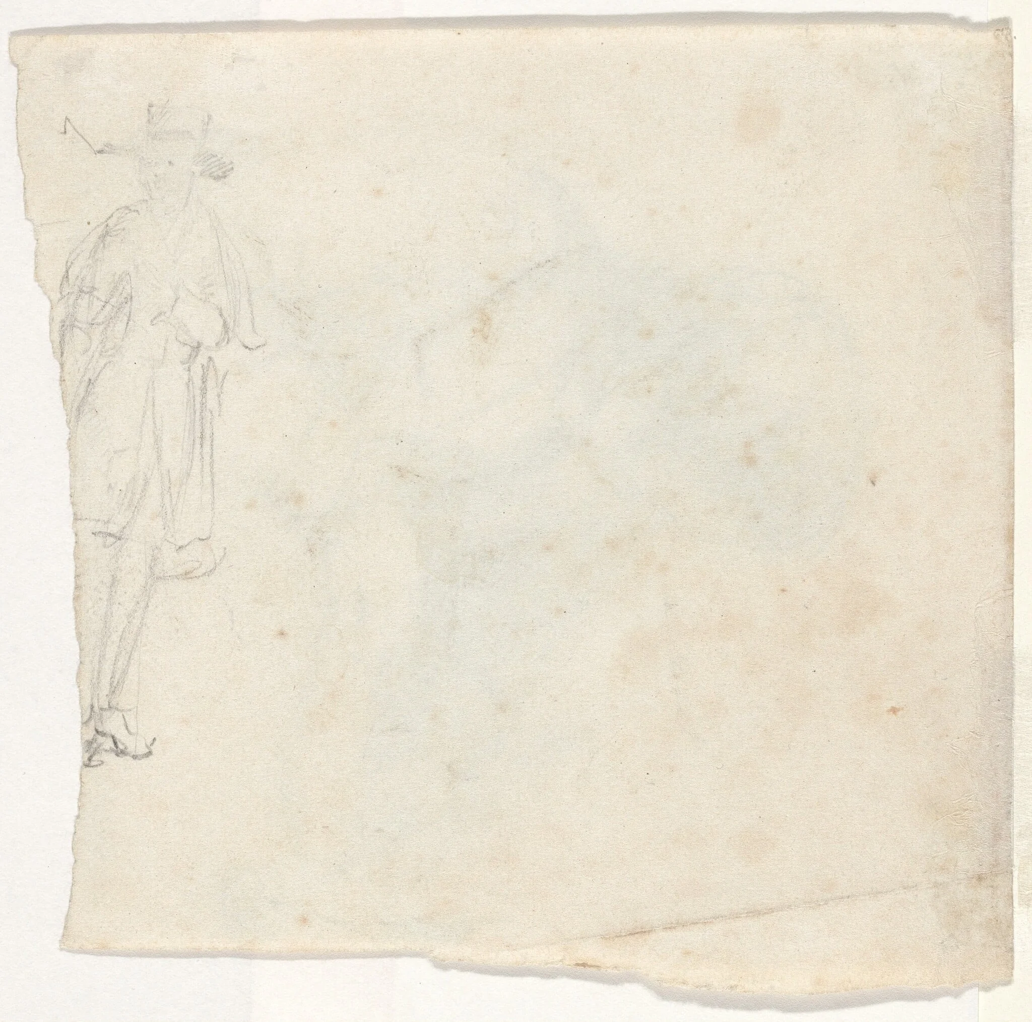 Sketch of a Standing Man [verso], by William Sidney Mount, graphite, 1827