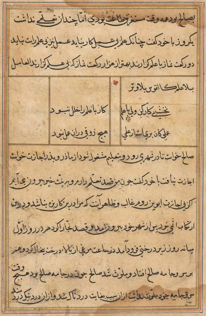Page from Tales of a Parrot (Tuti-nama): text page