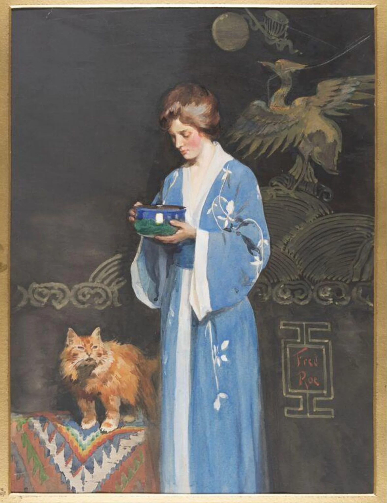 Blue and Tawny, by Fred Roe, watercolor, 1914