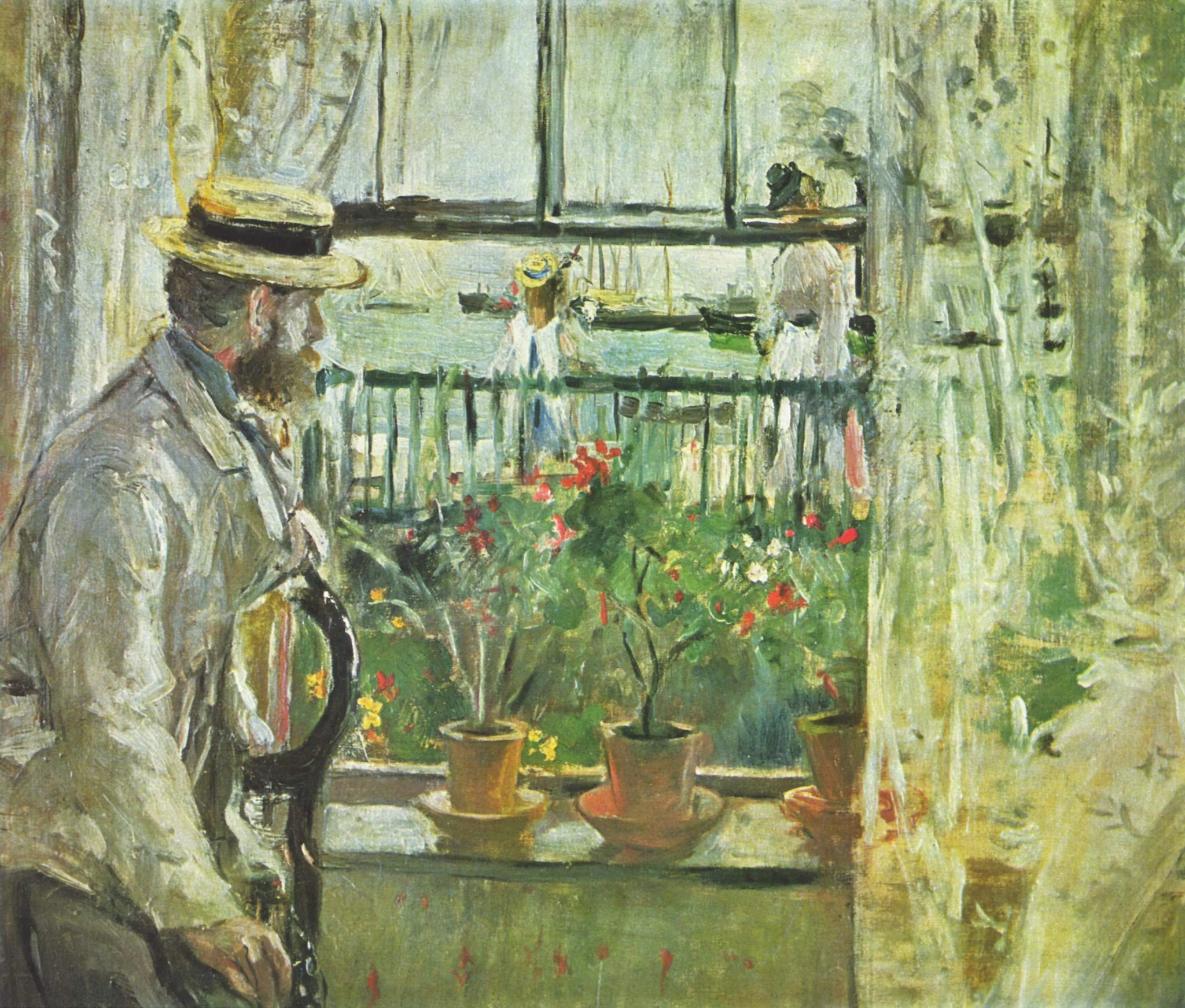 Eugène Manet on Isle of Wight, by Berthe Morisot, oil, 1875