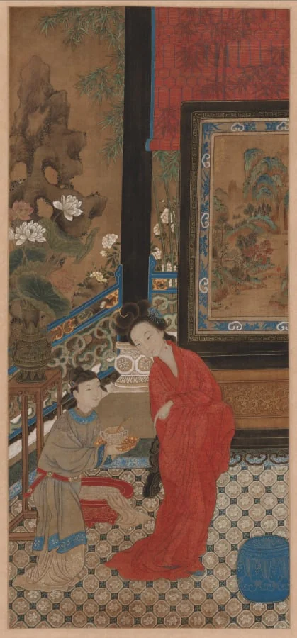 Yang Guifei Leaving the Bath, by Gu Jianlong, unspecified, 1704