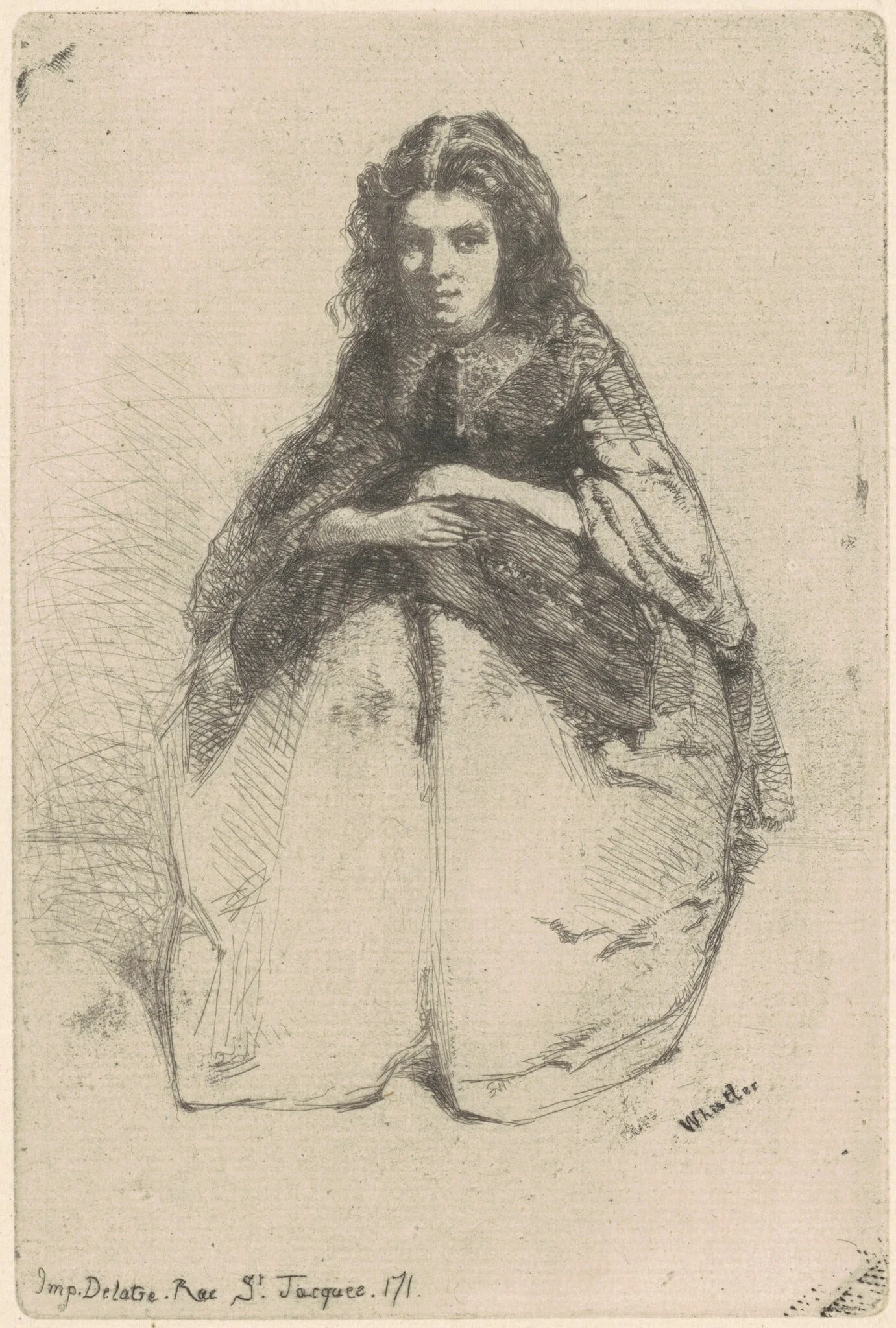 Fumette, by James McNeill Whistler, ink, 1858