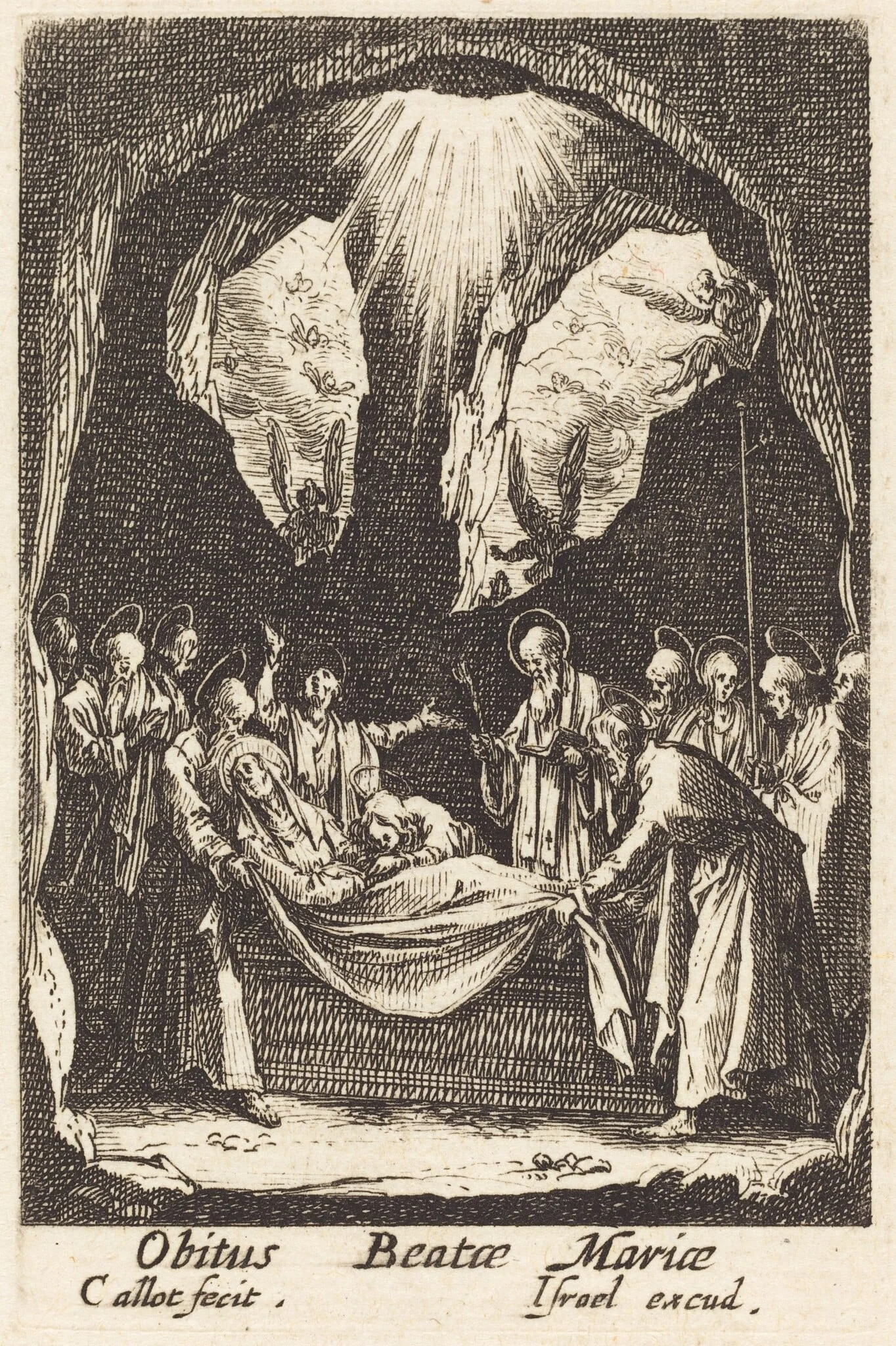 The Burial of the Virgin, by Jacques Callot, ink, 1634