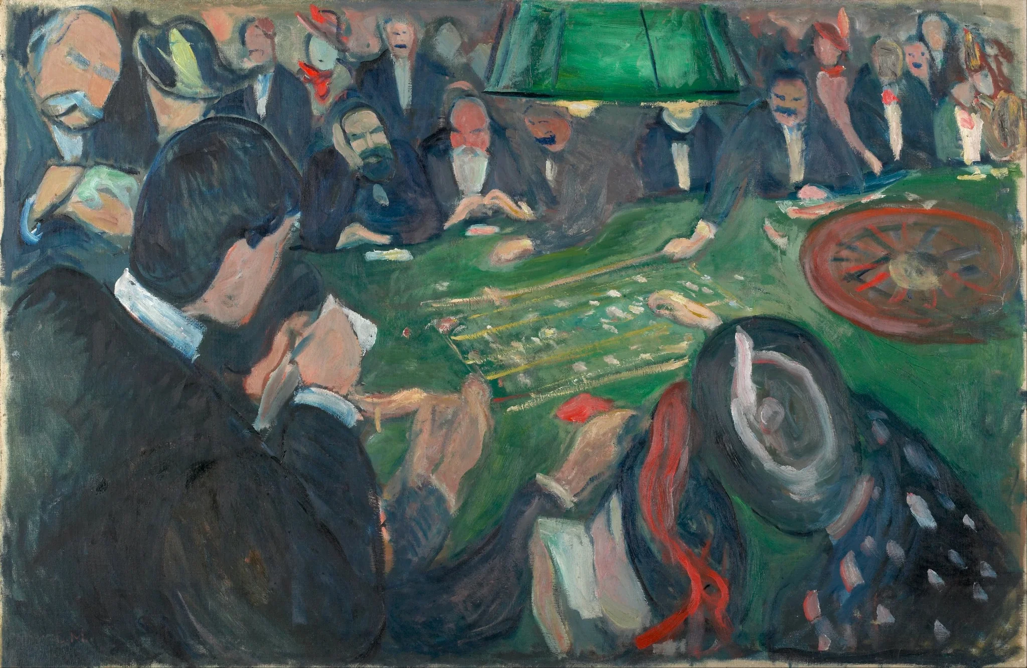 At the Roulette Table in Monte Carlo, by Edvard Munch, oil, 1896
