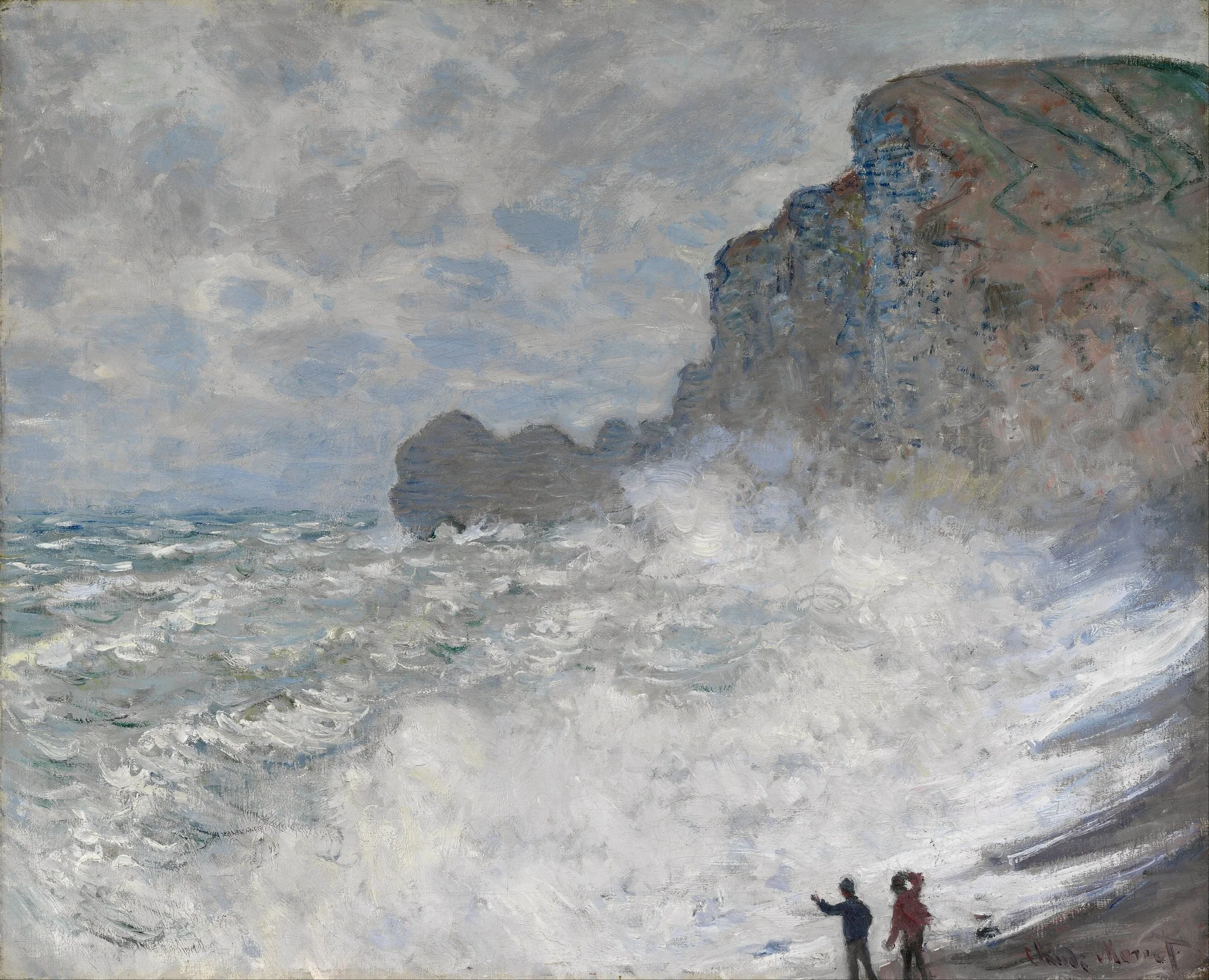 Rough weather at Étretat, by Claude Monet, oil, 1892