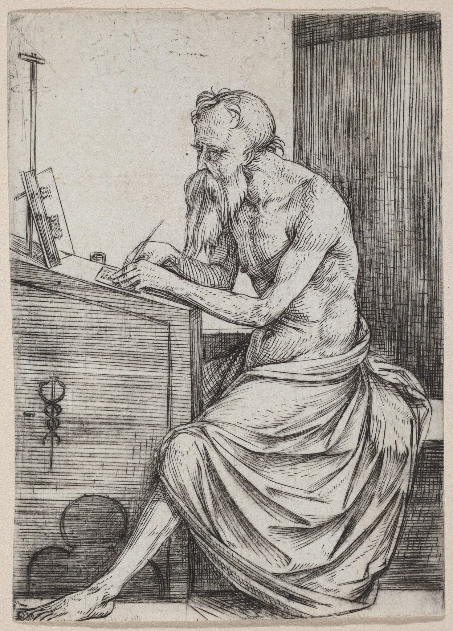 Saint Jerome, by Jacopo de' Barbari, ink, 1502