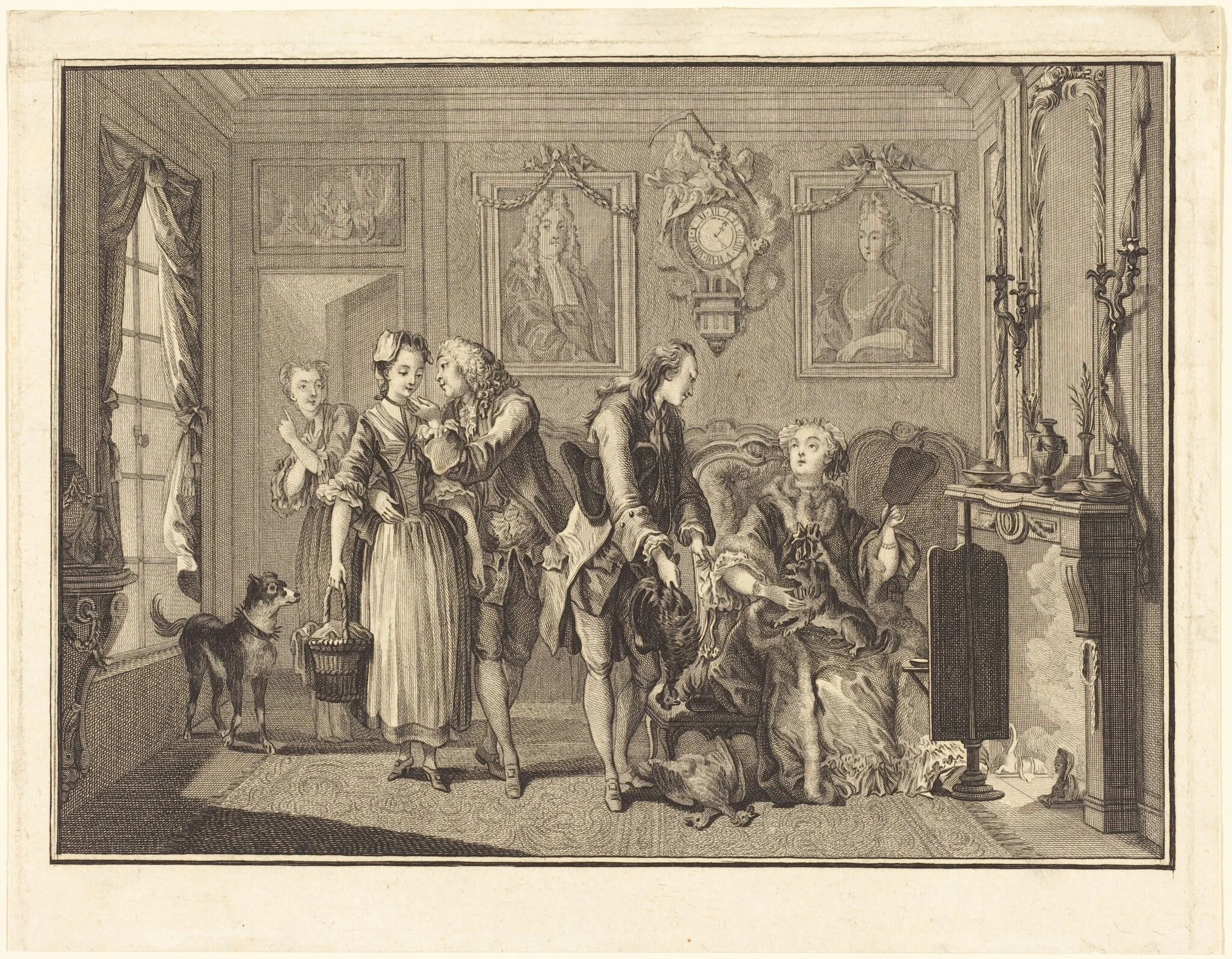 La jolie fermiere, by Joseph de Longueil, ink, 1761