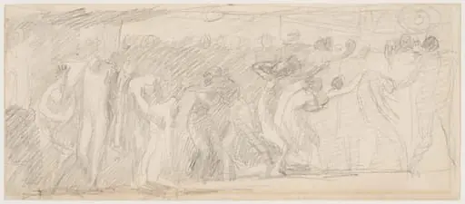 Slight sketch representing the Temptation of Christ
