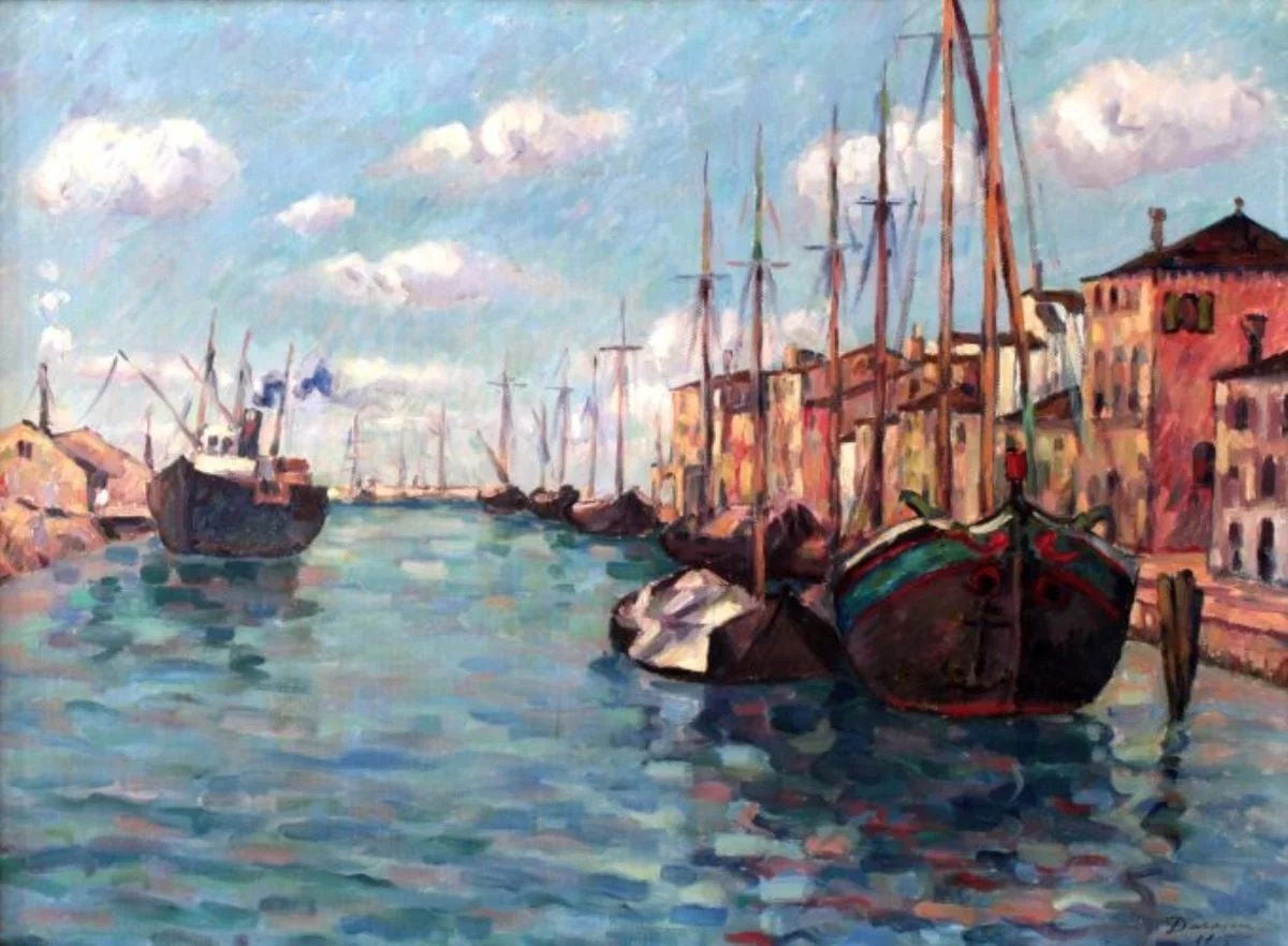 Bărci la Chioggia, by Nicolae Dărăscu, unspecified
