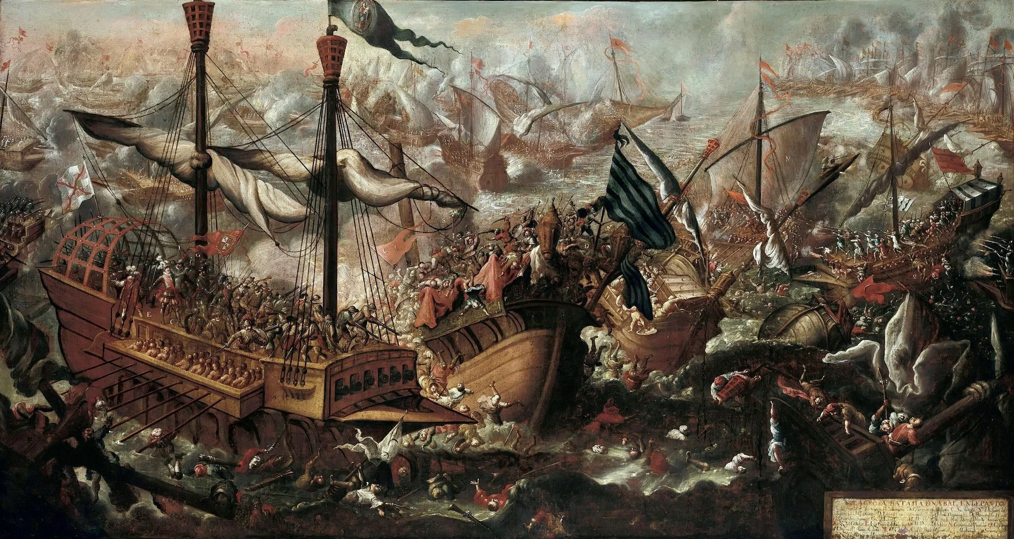 Battle of Lepanto in 1571, by Unknown, oil, 1650