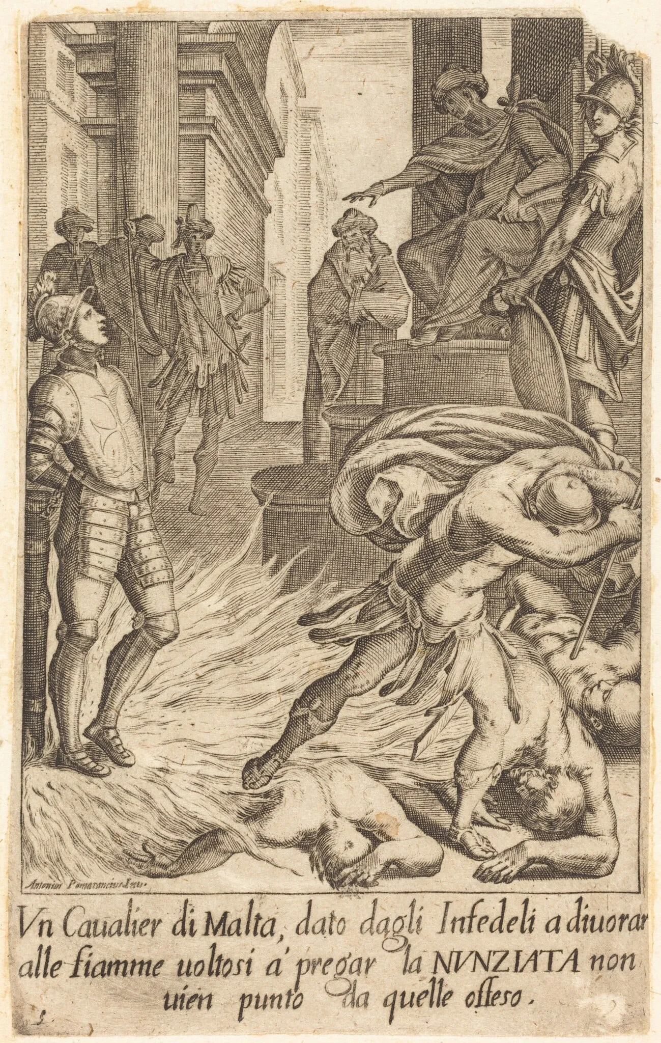 Knight of Malta, by Jacques Callot, ink, 1619