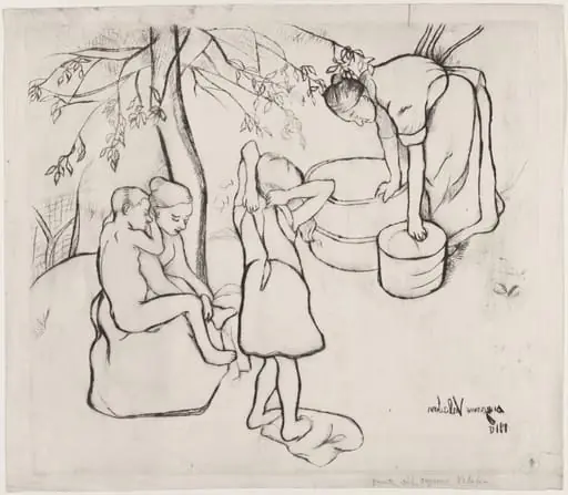 Toilette des enfants dans le Jardin