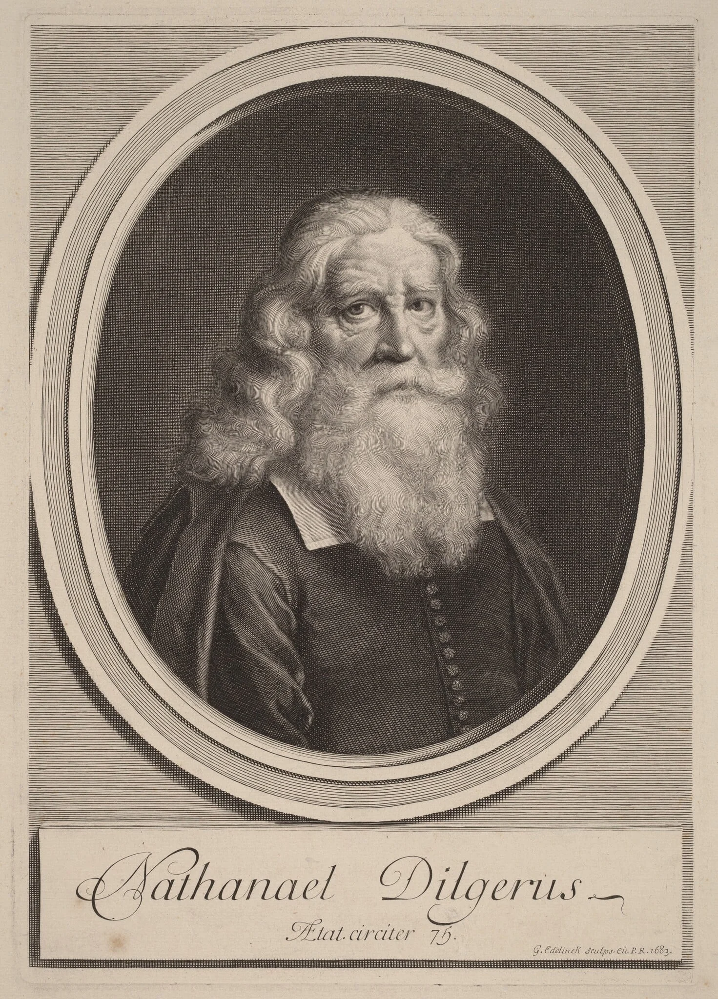 Nathanael Dilgerus, by Gerard Edelinck, ink, 1683
