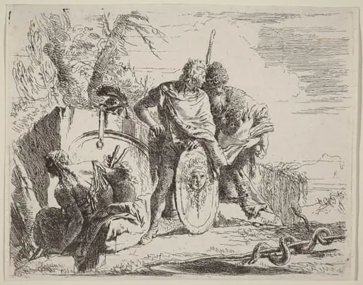 Young Soldier with Philosopher and Seated Woman