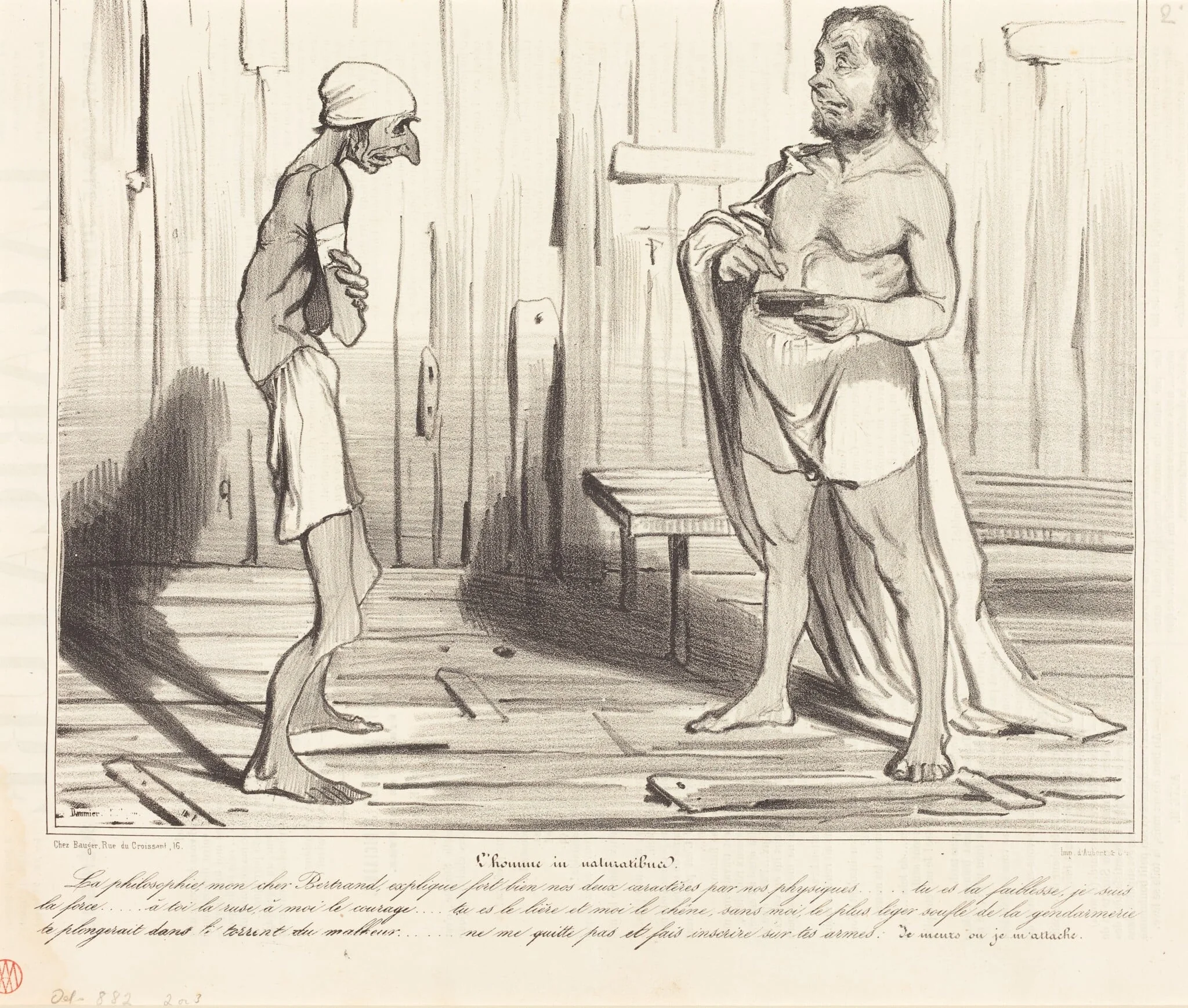 L'homme in naturalibus, by Honoré Daumier, ink, 1841