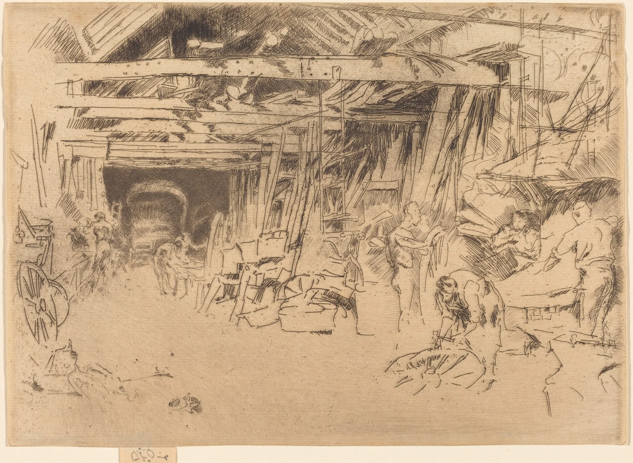 Wheelwright, by James McNeill Whistler, ink, 1880