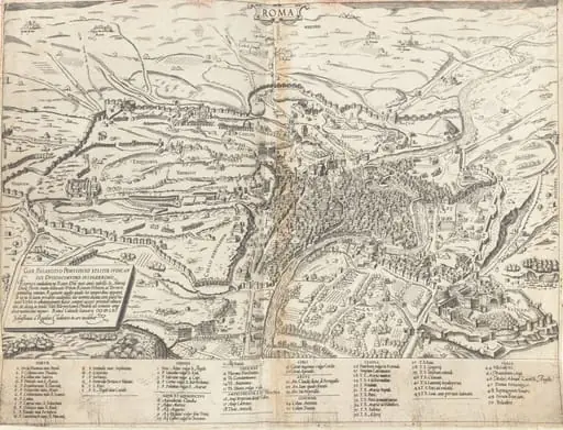 Topographical Map of Modern Rome