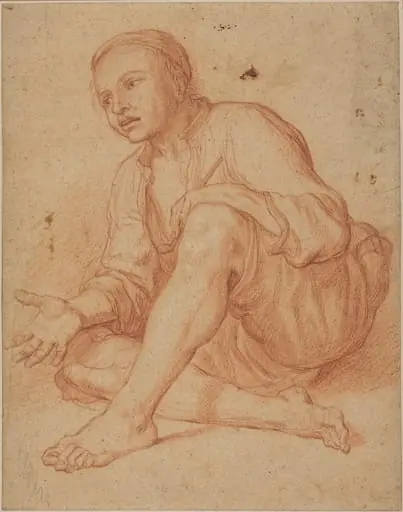 Young Peasant Seated on the Ground [recto]
