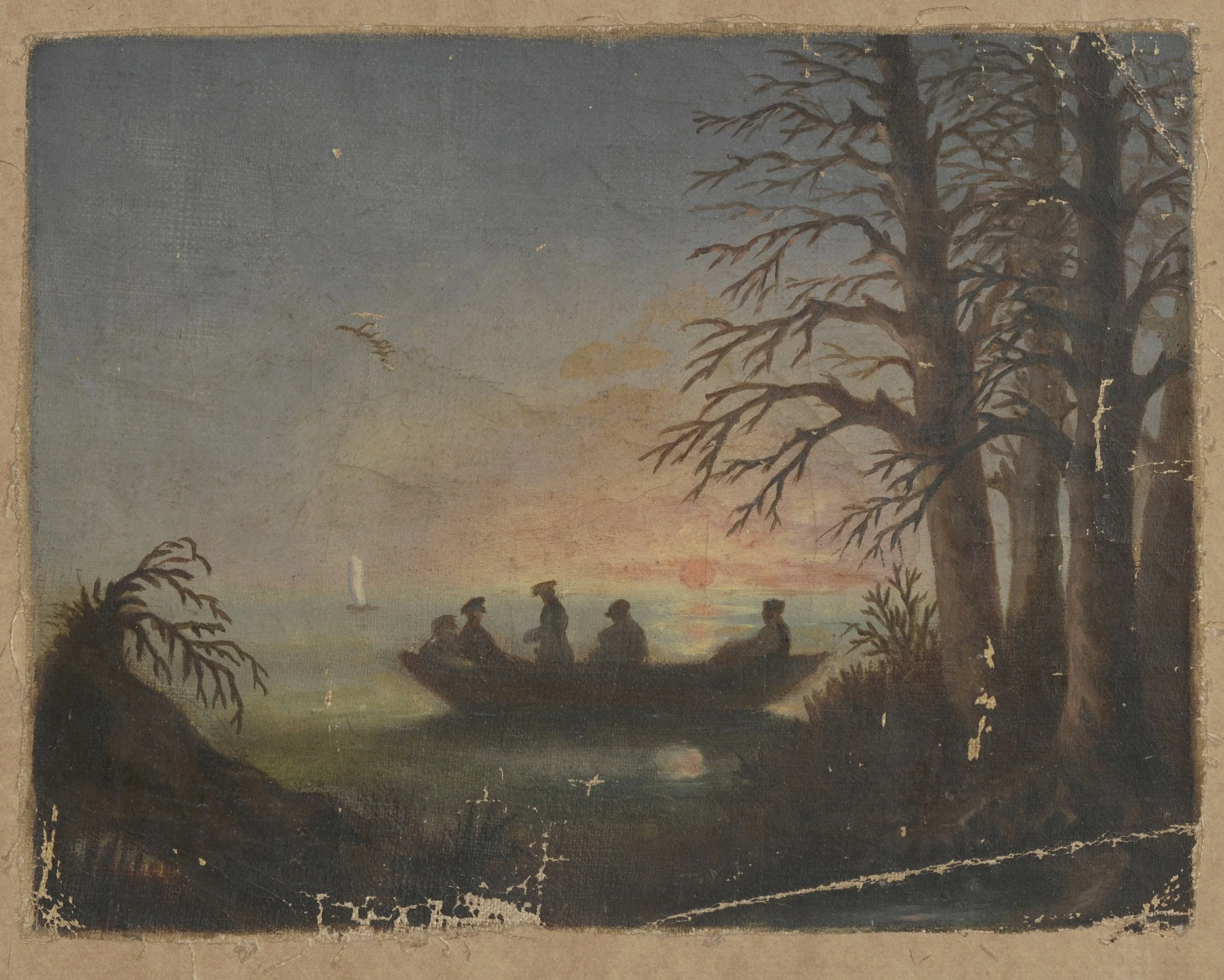 Sunset at the lake, by Stanisław Witkiewicz, oil, 1867